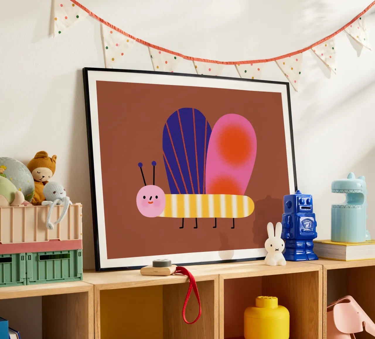 Kleiner Schmetterling poster con telaio in alluminio da Susann Stefanizen