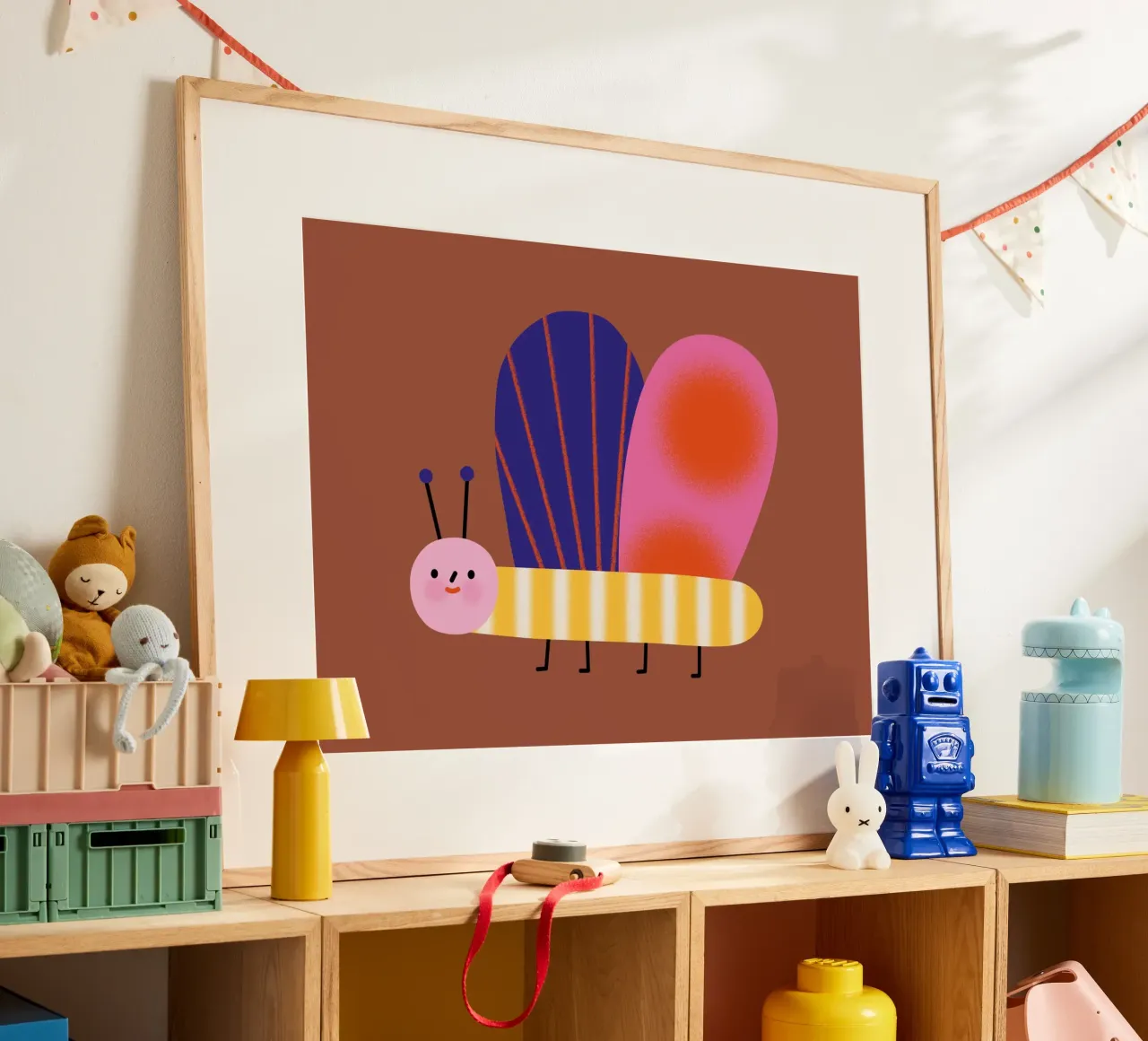 Kleiner Schmetterling poster con telaio in alluminio da Susann Stefanizen