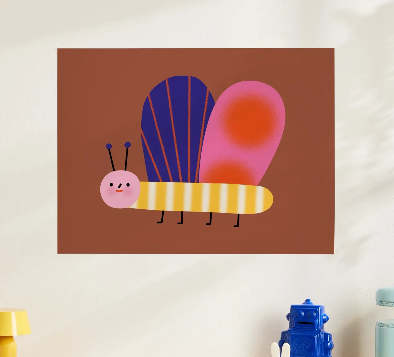 Kleiner Schmetterling poster con telaio in alluminio da Susann Stefanizen
