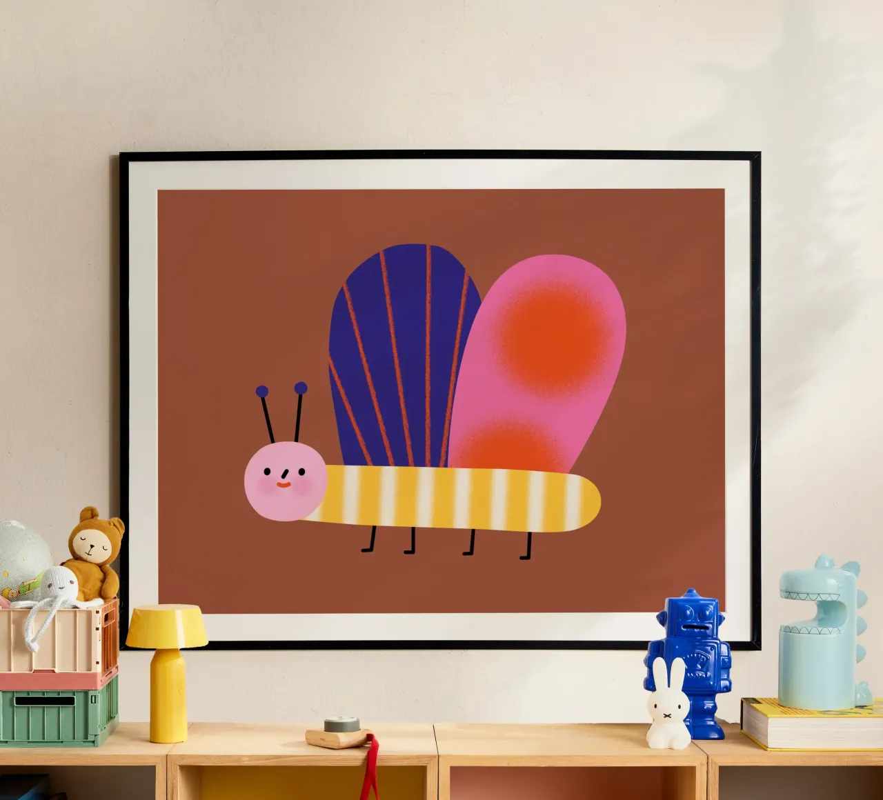 Kleiner Schmetterling poster con telaio in alluminio da Susann Stefanizen