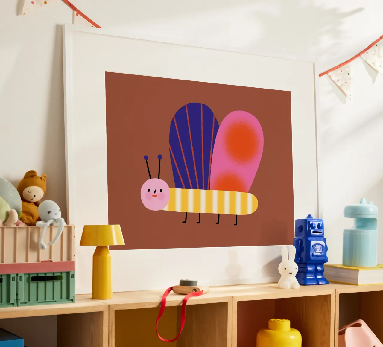 Kleiner Schmetterling poster con telaio in alluminio da Susann Stefanizen