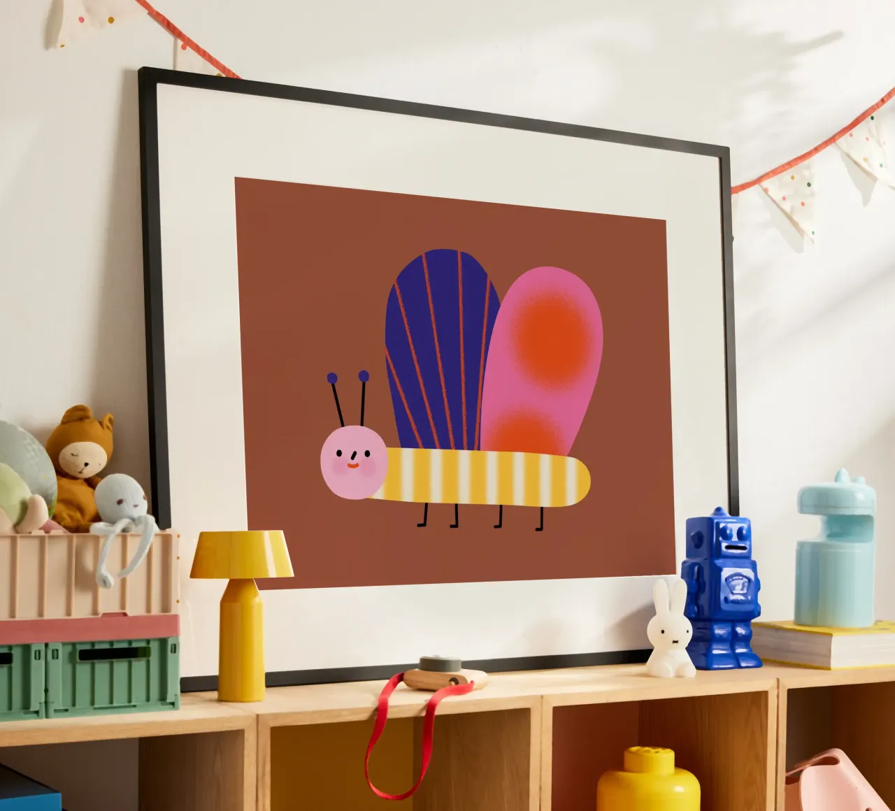 Kleiner Schmetterling poster con telaio in alluminio da Susann Stefanizen