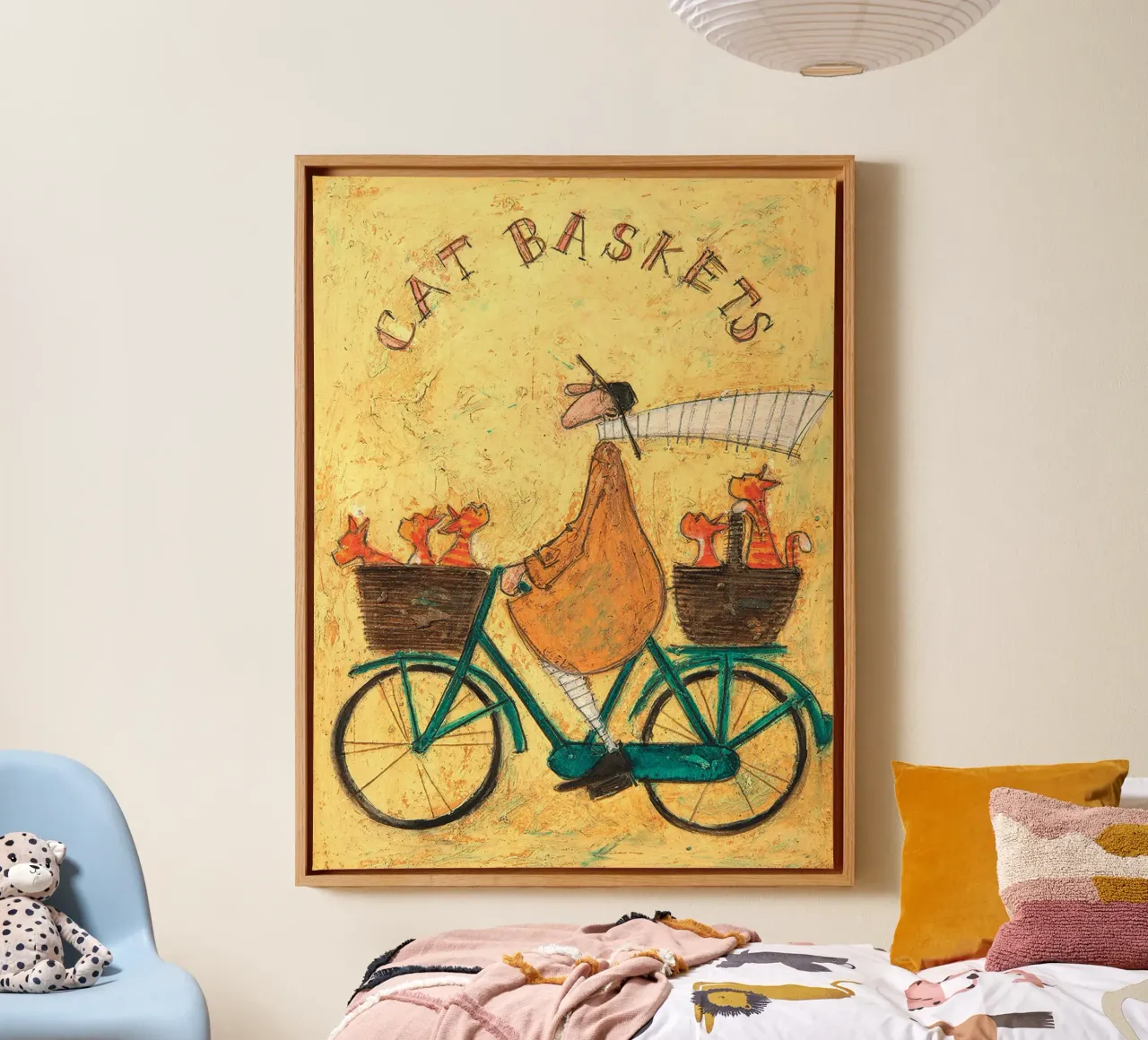 Sam Toft Cat Baskets Canvas canvas with Floater frame by mix mate
