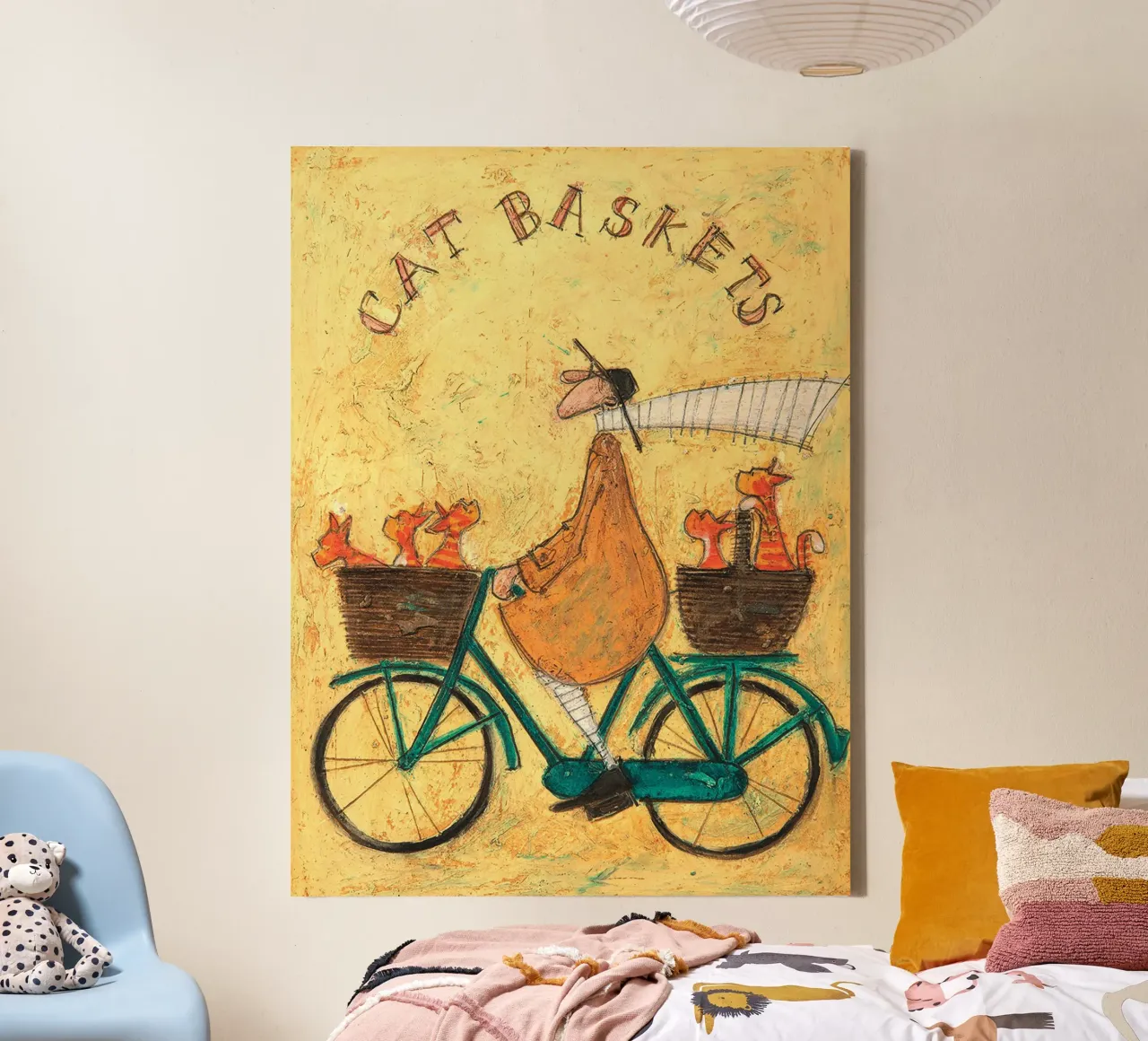 Sam Toft Cat Baskets Canvas canvas with Floater frame by mix mate