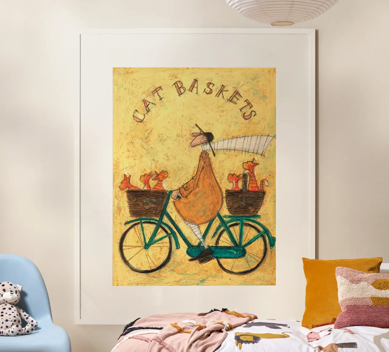 Sam Toft Cestini per gatti in tela poster con telaio in alluminio da mix mate
