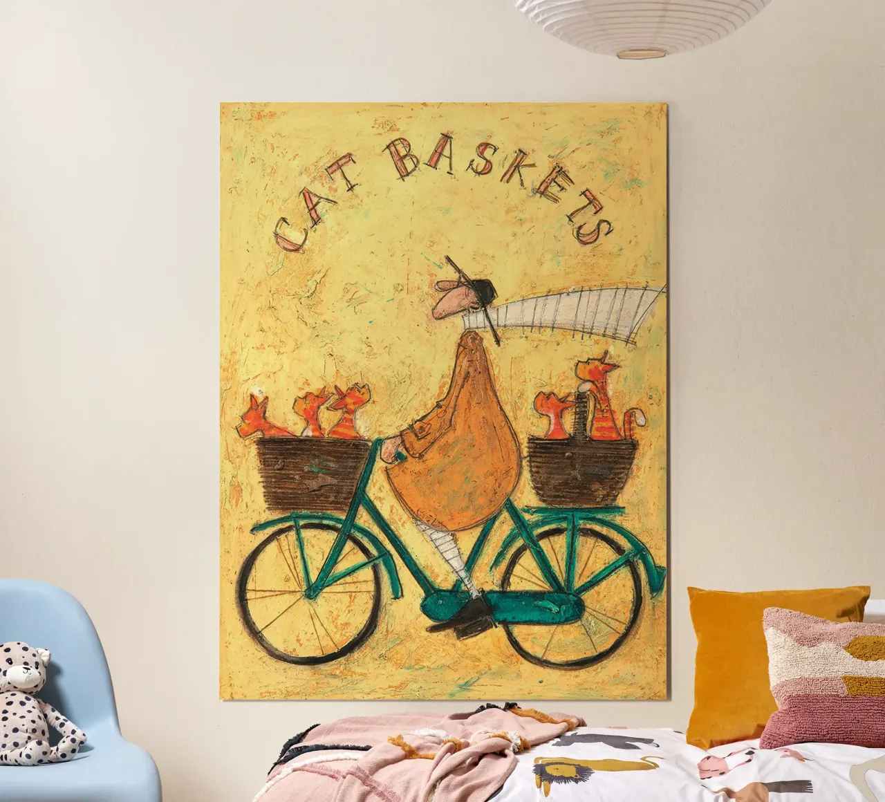 Sam Toft Cestini per gatti in tela poster con telaio in alluminio da mix mate