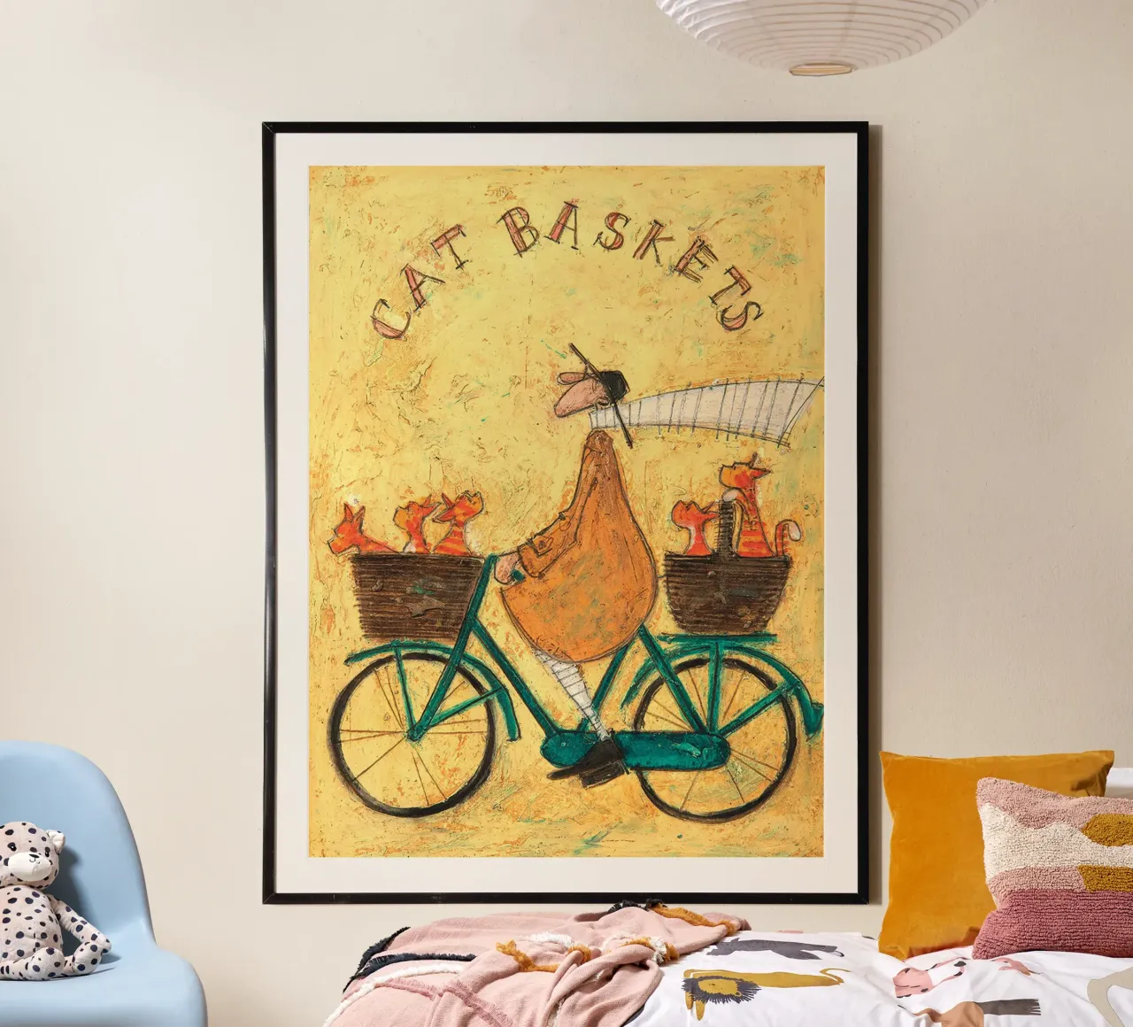 Sam Toft Cestini per gatti in tela poster con telaio in alluminio da mix mate