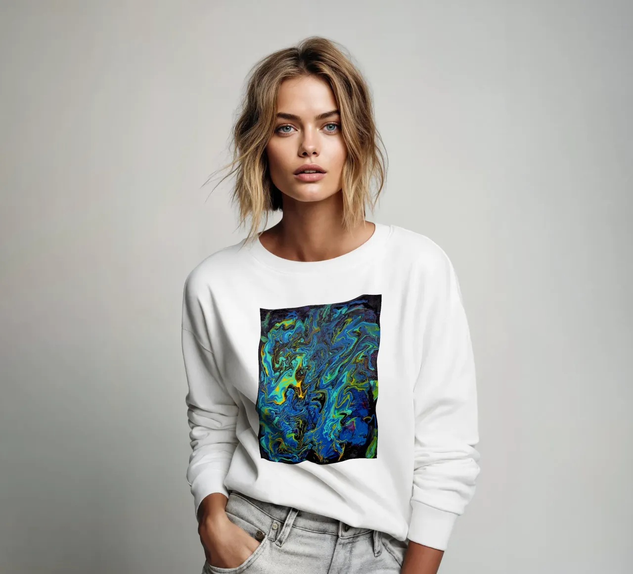 INTO THE DEEP felpa da Thierry Vobmann Abstract painting