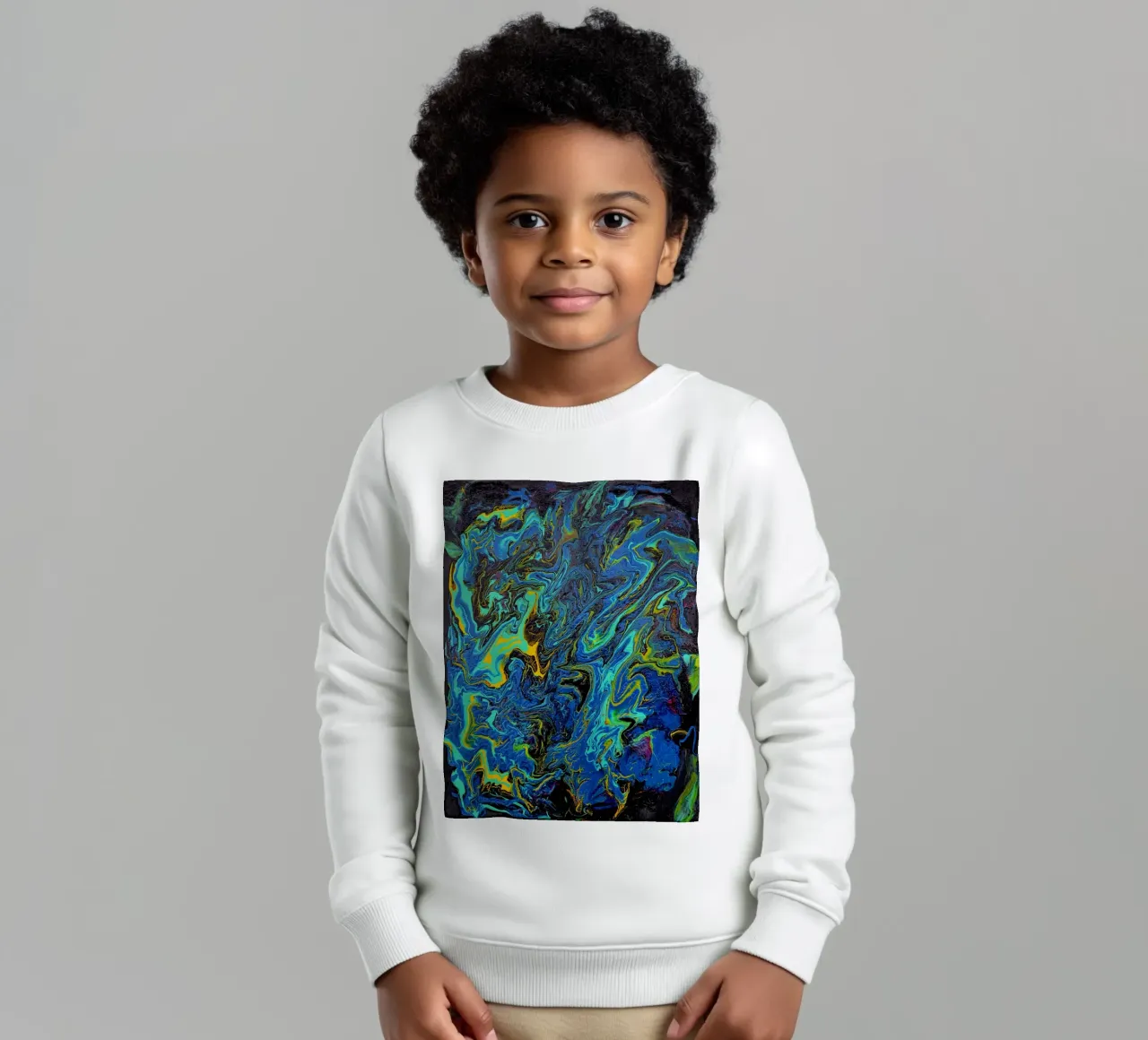 INTO THE DEEP felpa bambino da Thierry Vobmann Abstract painting