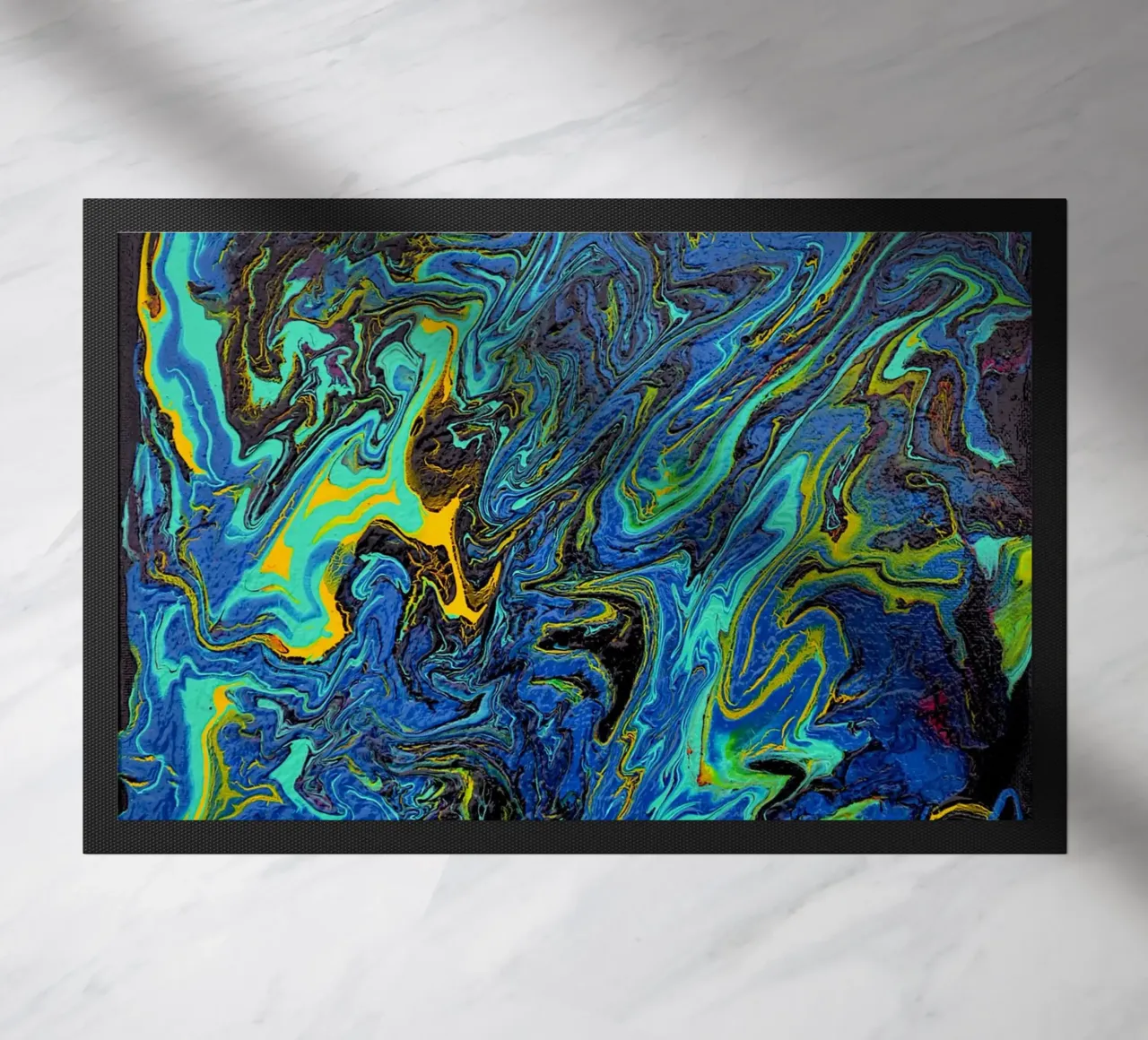 INTO THE DEEP doormat by Thierry Vobmann Abstract painting