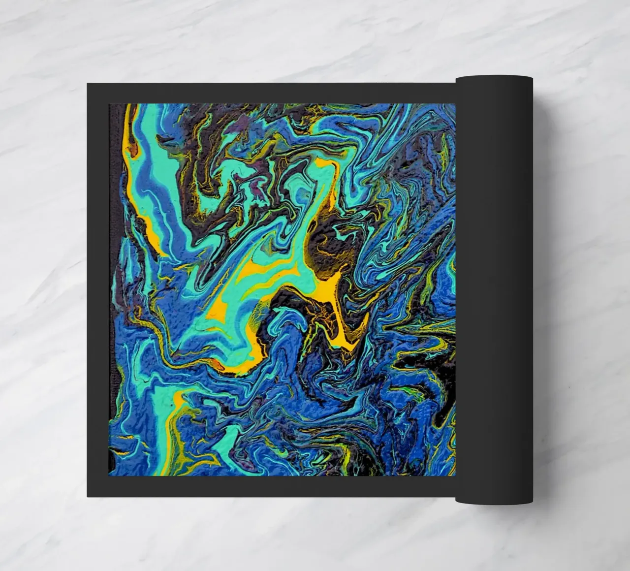 INTO THE DEEP doormat by Thierry Vobmann Abstract painting