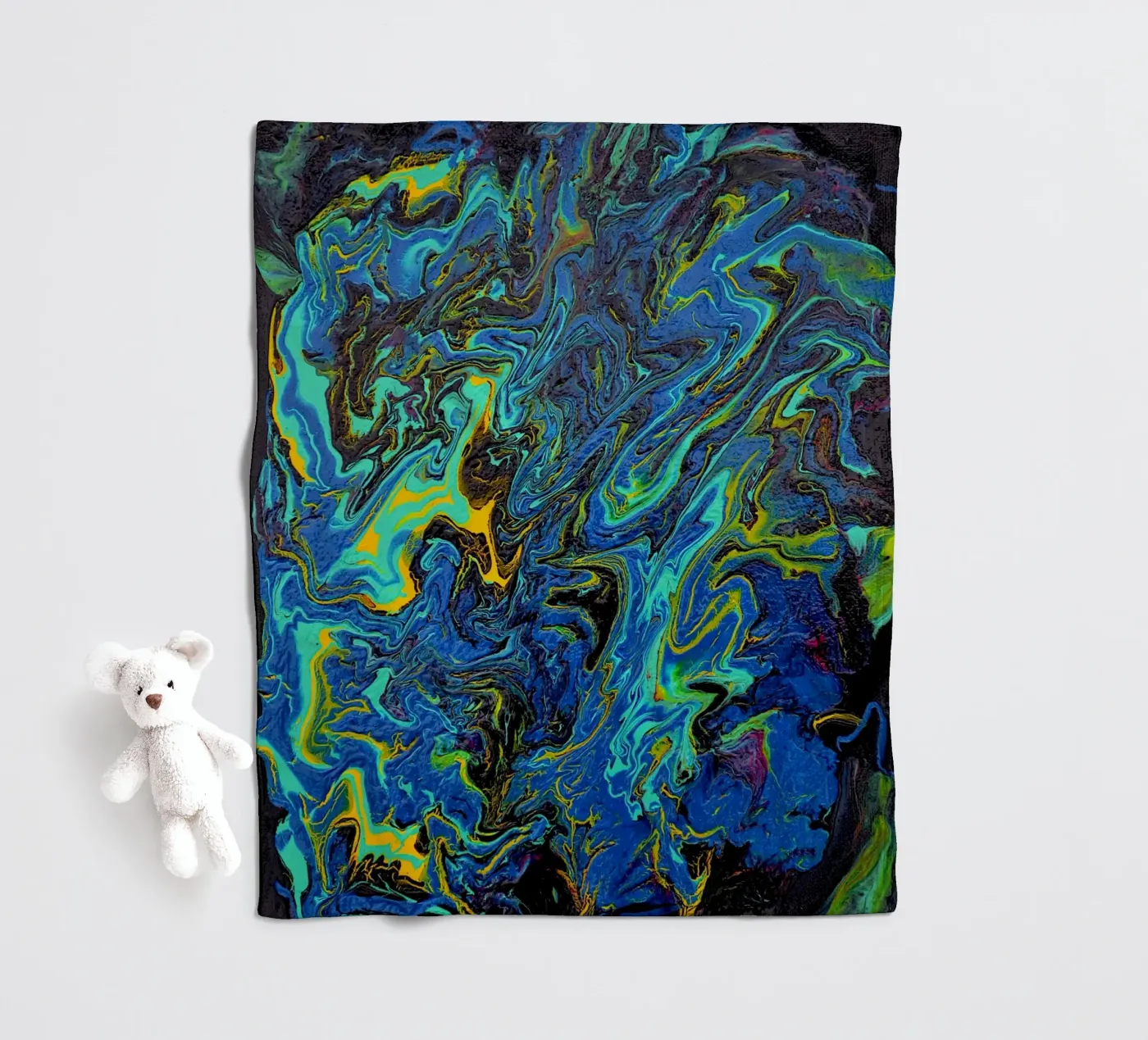 INTO THE DEEP Fleecedecke von Thierry Vobmann Abstract painting