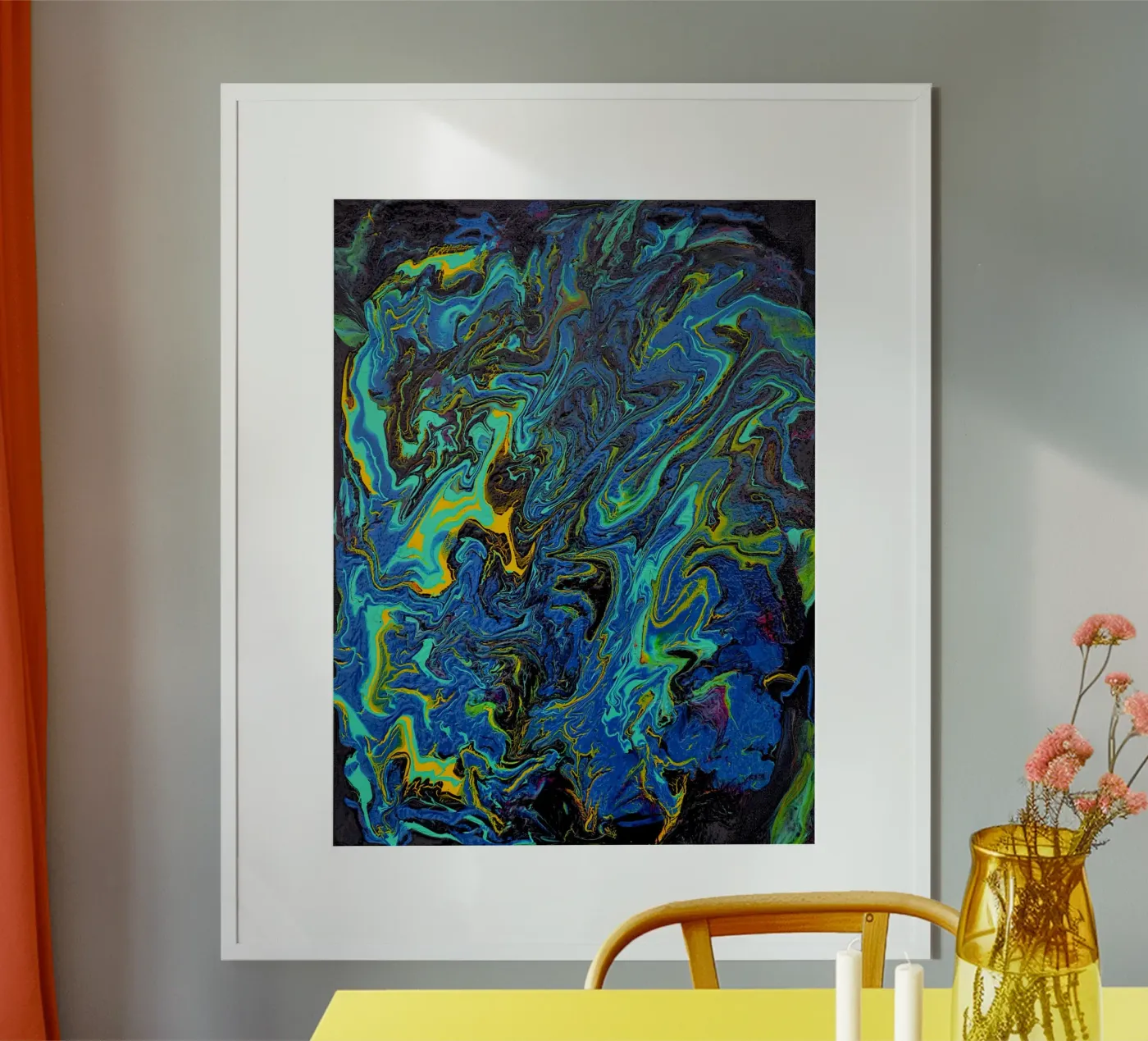 INTO THE DEEP poster by Thierry Vobmann Abstract painting