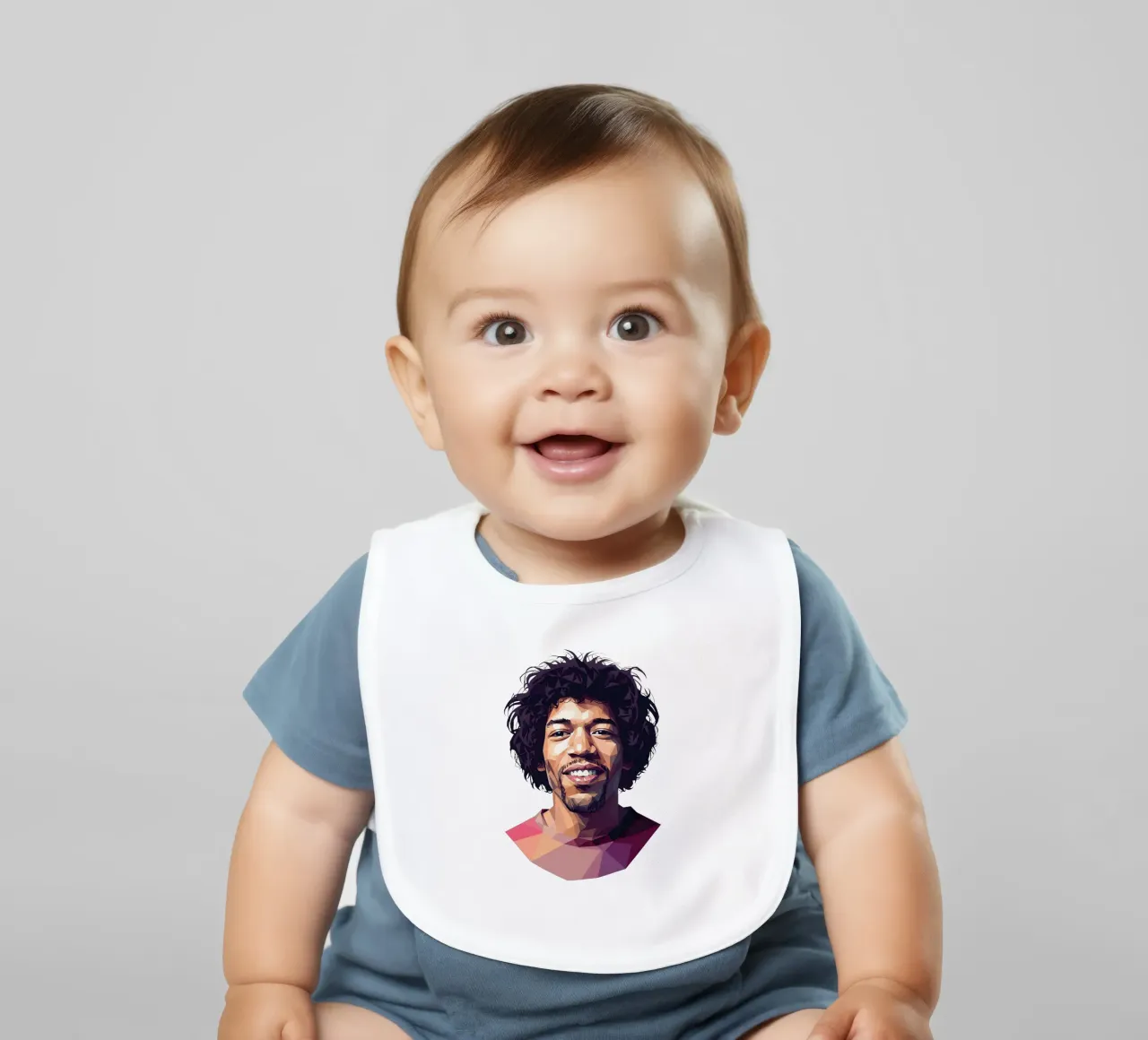 Jimi Hendrix Lowpoly bavaglino da Low Profile