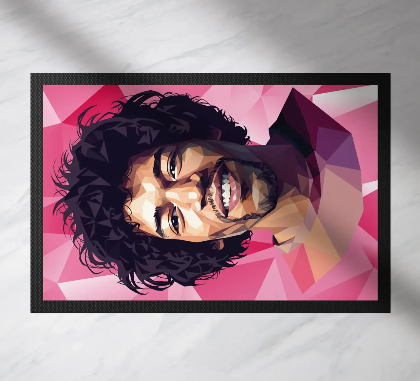 Jimi Hendrix Lowpoly doormat by Low Profile