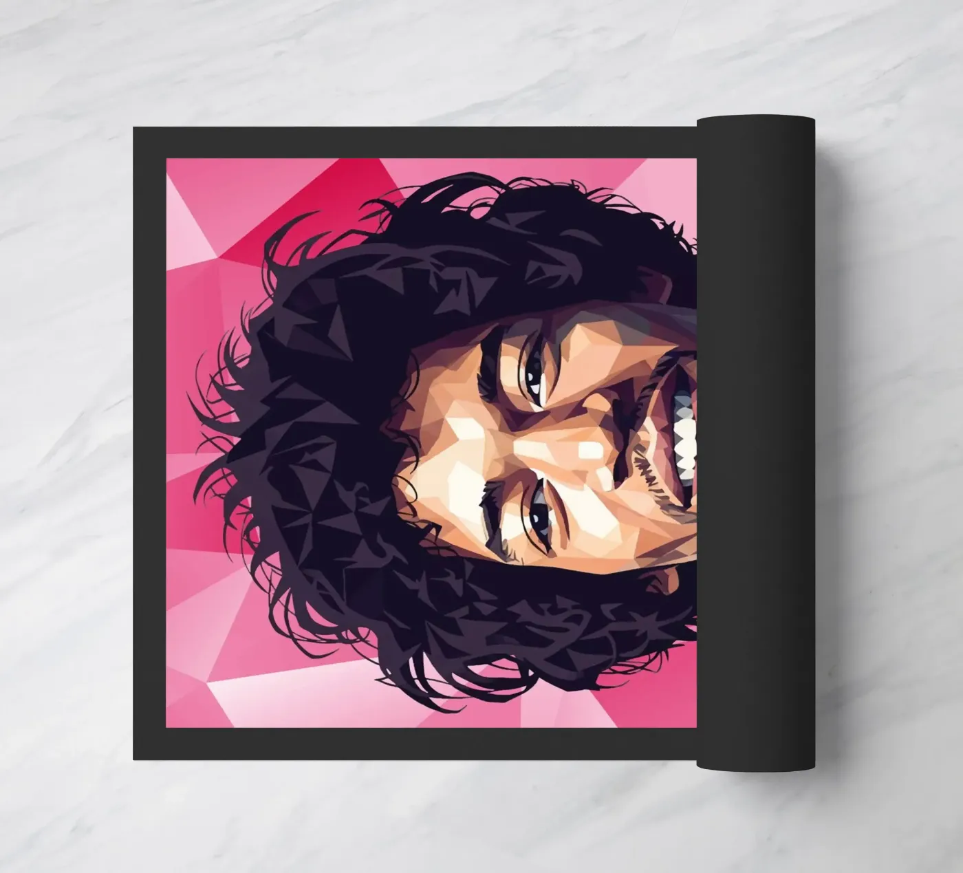 Jimi Hendrix Lowpoly doormat by Low Profile