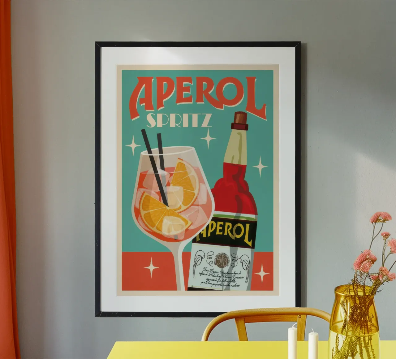 Stampa d'arte Aperol Spritz poster con telaio in plastica da Stacey Stubbs
