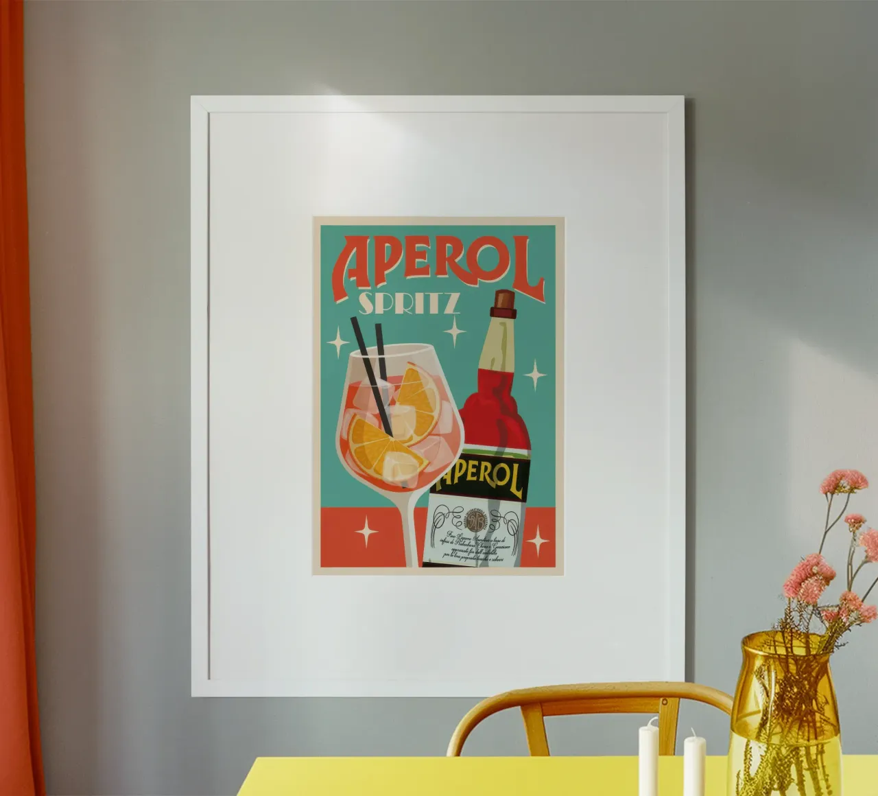 Stampa d'arte Aperol Spritz poster con telaio in plastica da Stacey Stubbs