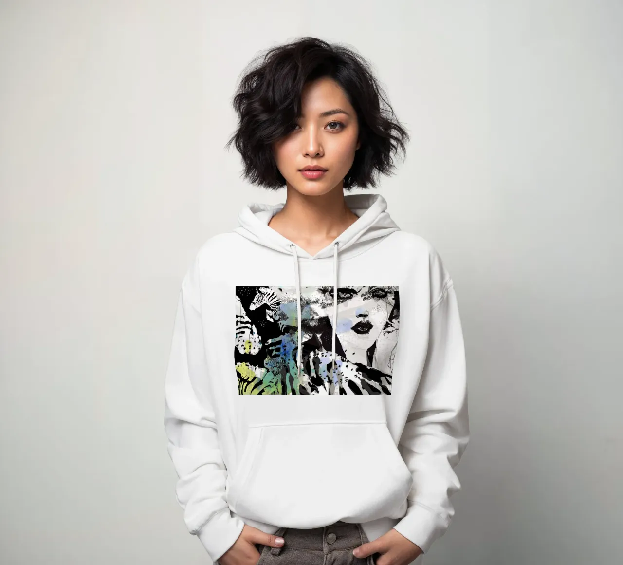 zebra felpa con cappuccio da Giulio Iurissevich