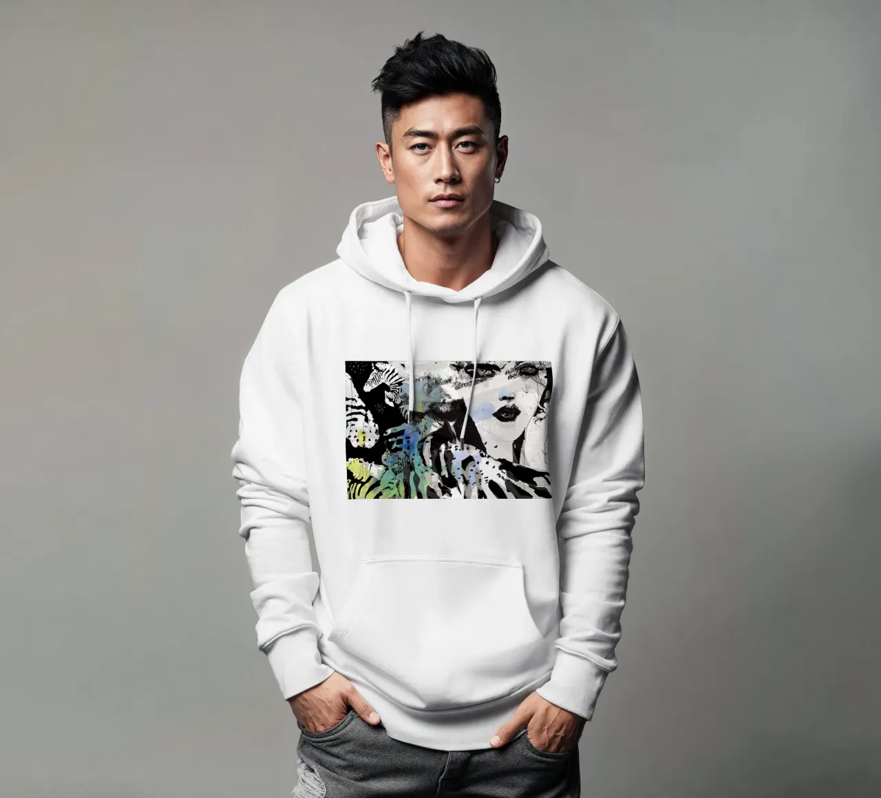 zebra felpa con cappuccio da Giulio Iurissevich