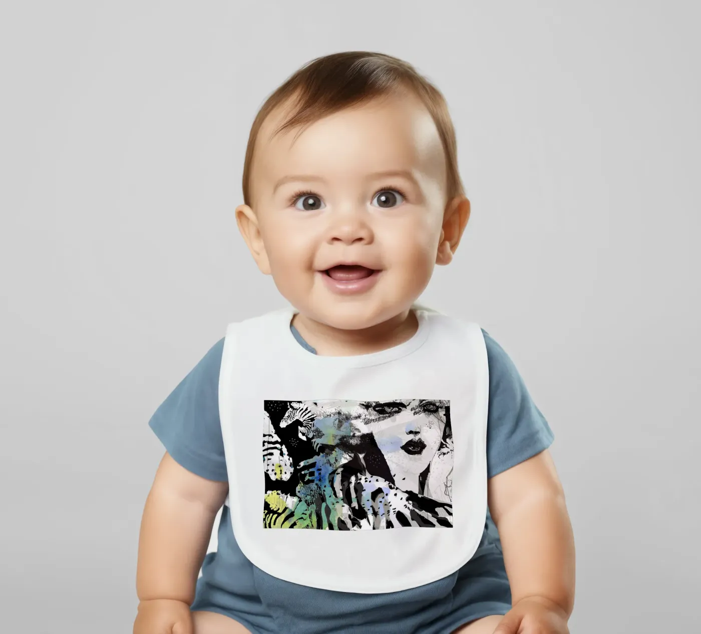 zebra baby slabbetje van Giulio Iurissevich