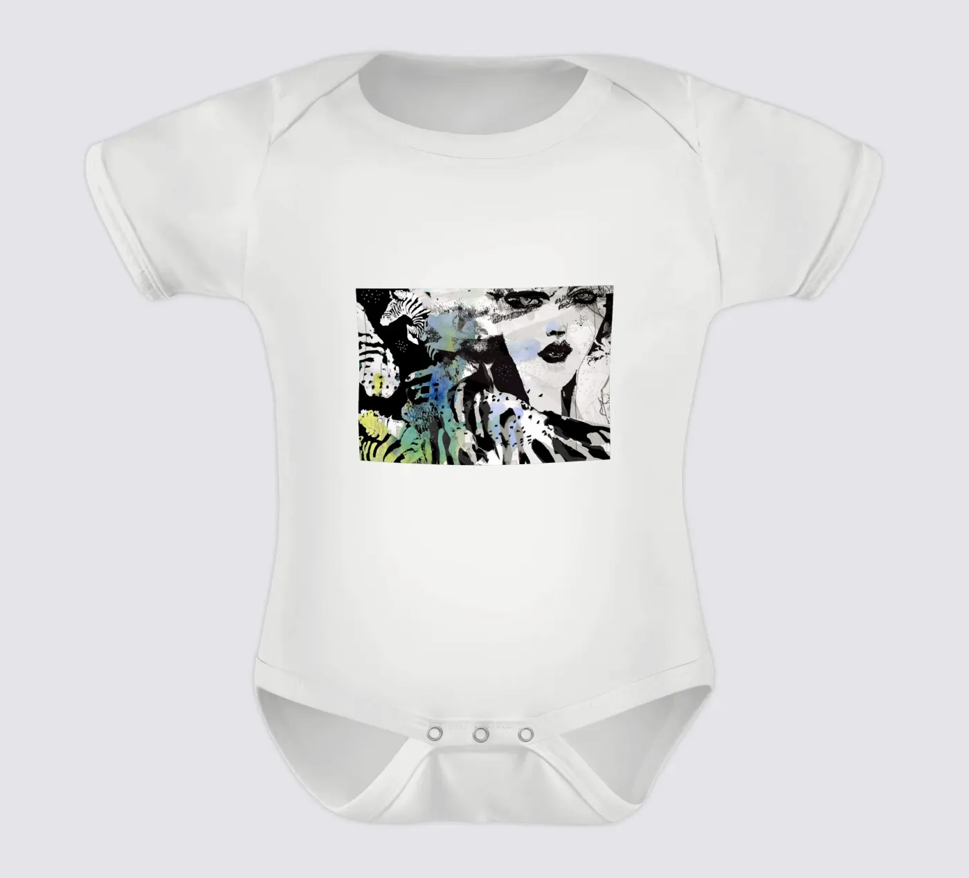 zebra Kurzarm Babybody von Giulio Iurissevich