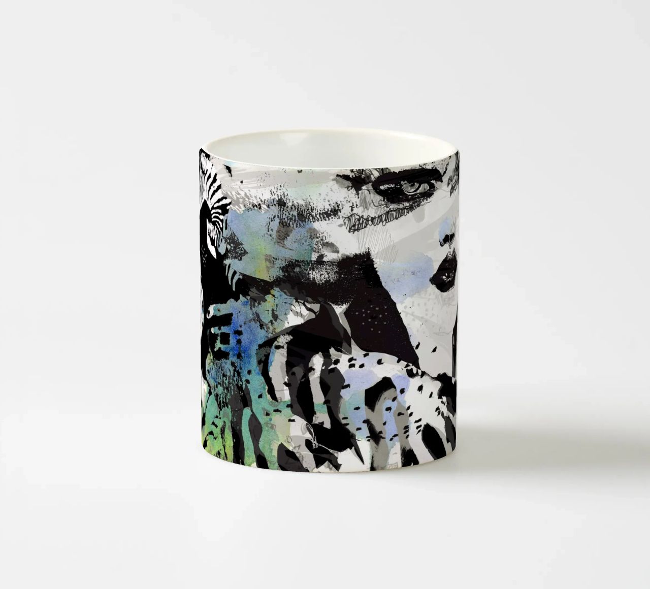 zebra tazza in ceramica da Giulio Iurissevich