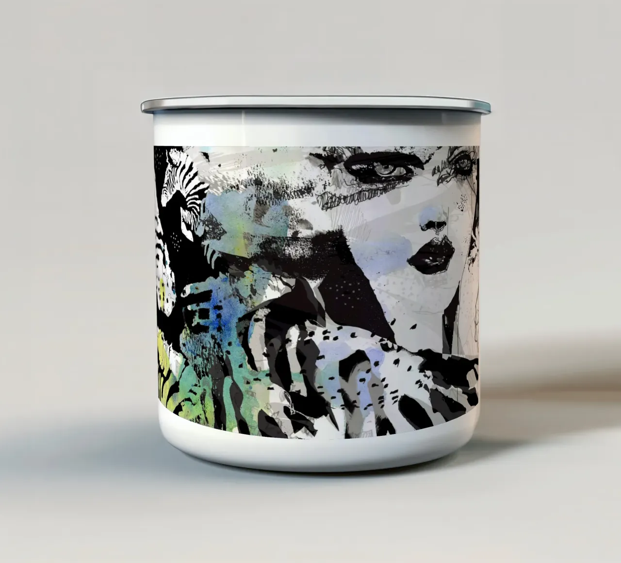 zebra enamel mug by Giulio Iurissevich