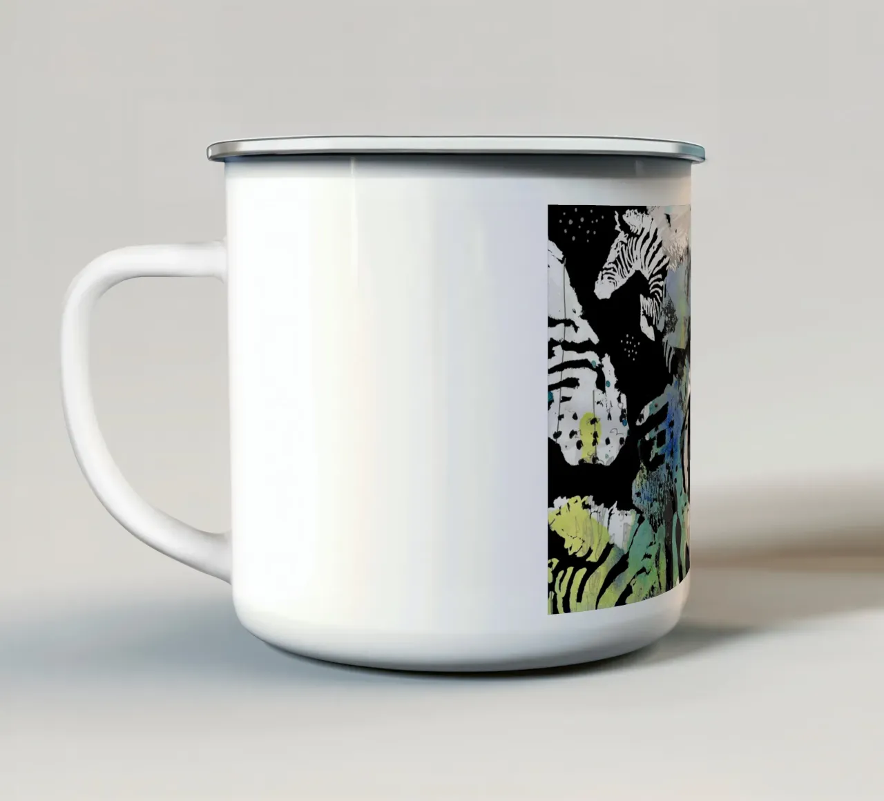 zebra taza de esmalte de Giulio Iurissevich