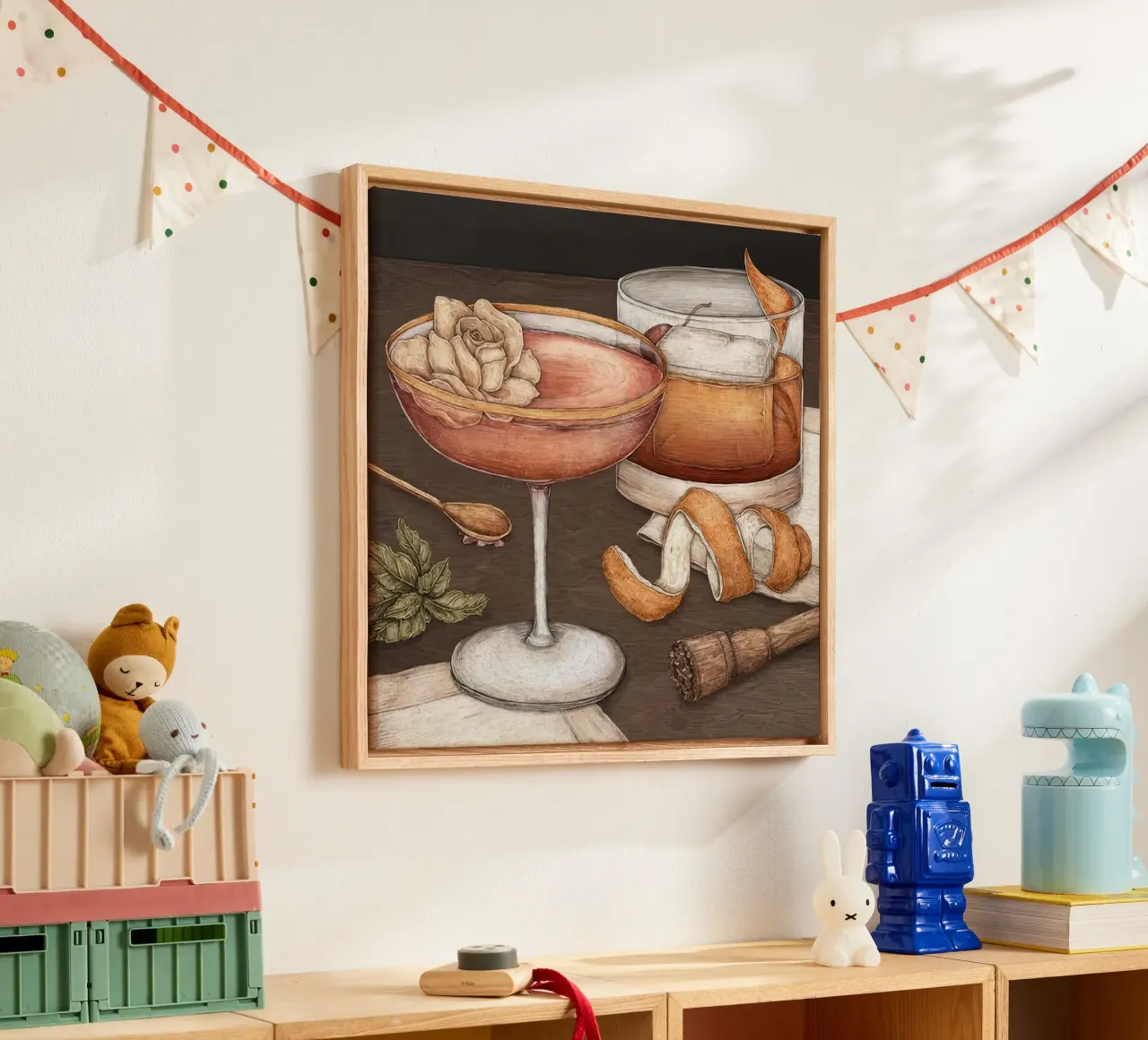 Cocktails canvas met Baklijst van Stacey Stubbs