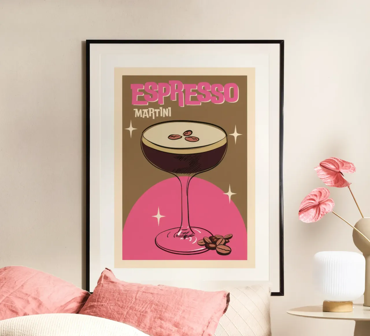 Espresso Martini poster con telaio in plastica da Stacey Stubbs