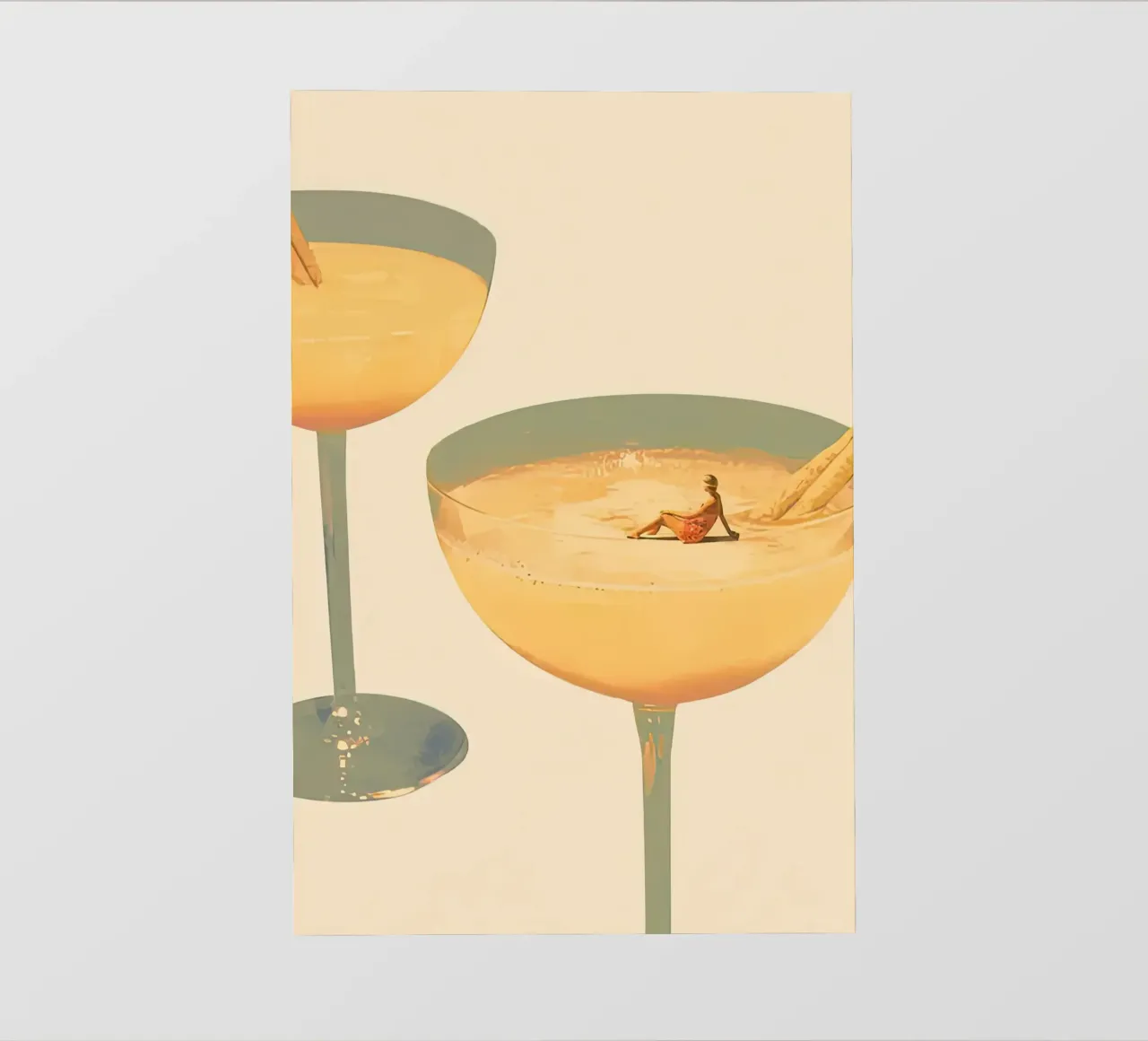 Vacanze in un bicchiere 1 Maarten Leon telo in pvc da Stacey Stubbs
