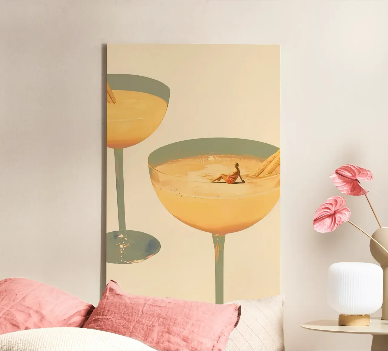 Vacanze in un bicchiere 1 Maarten Leon tela con Cornice a cassetta da Stacey Stubbs