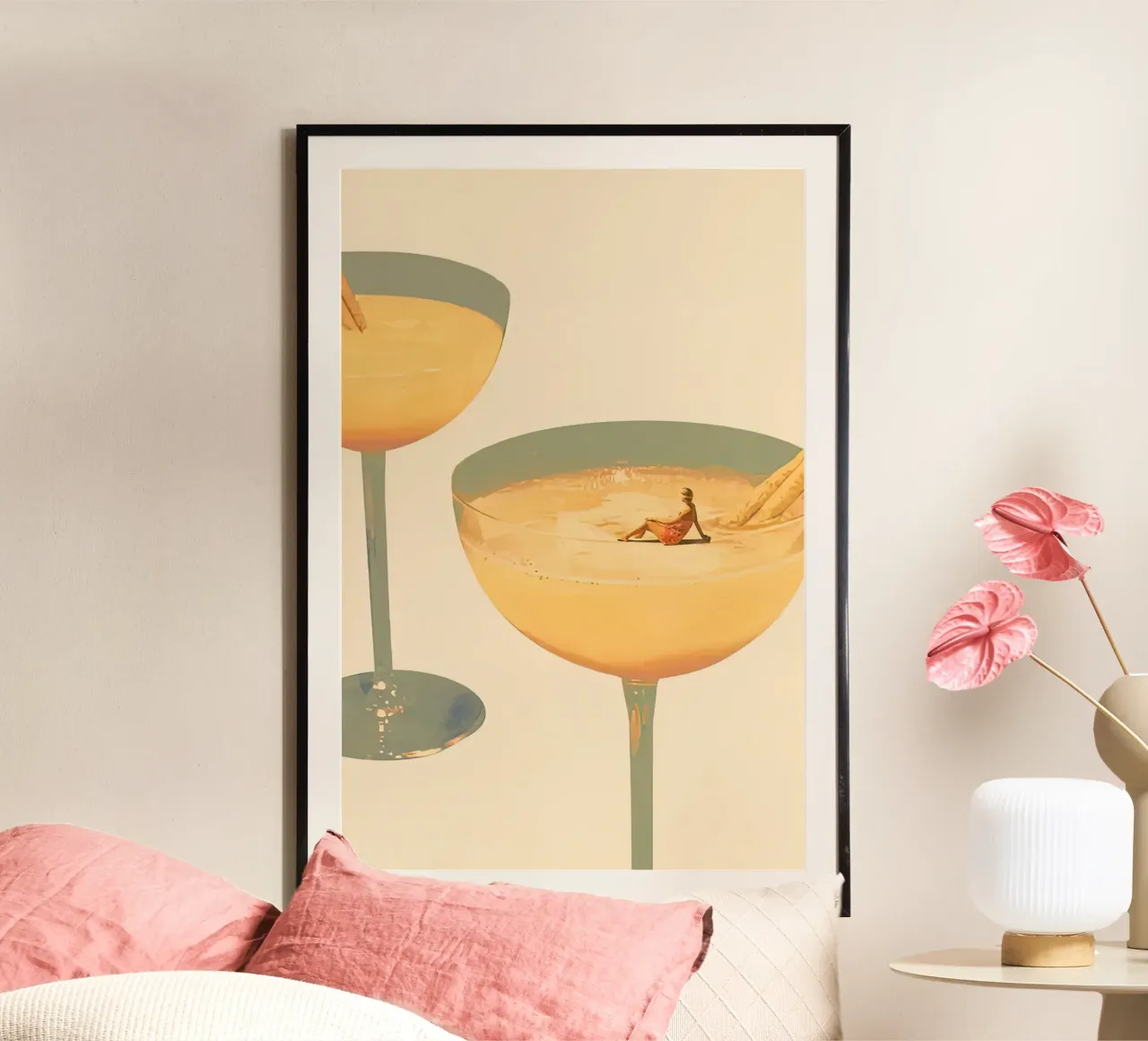 Vacanze in un bicchiere 1 Maarten Leon poster con telaio in plastica da Stacey Stubbs