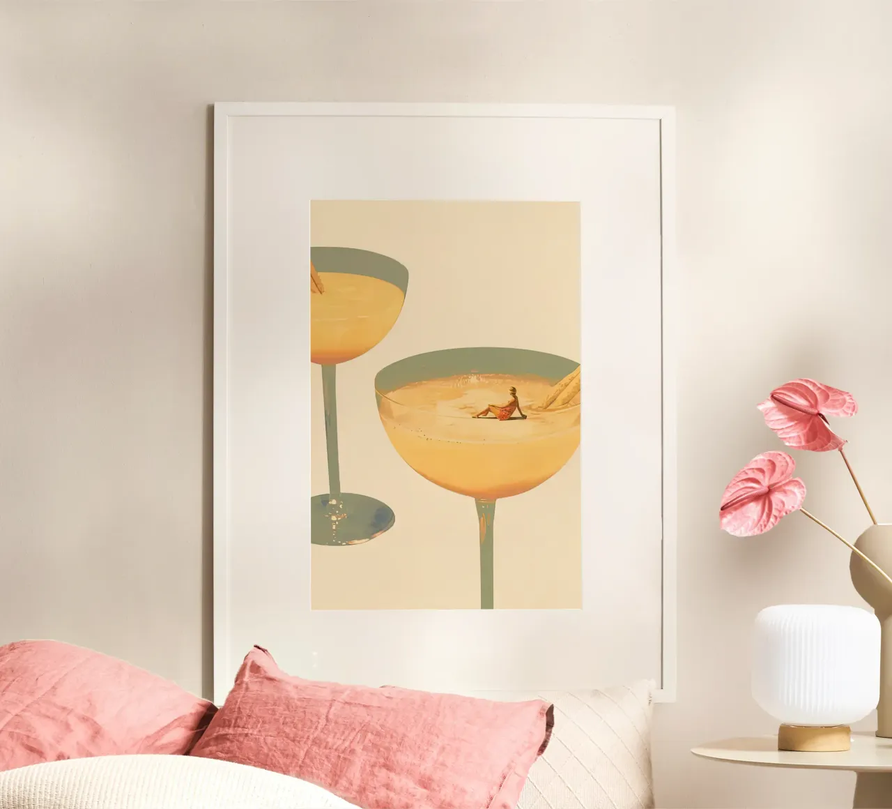 Vacanze in un bicchiere 1 Maarten Leon poster con telaio in plastica da Stacey Stubbs