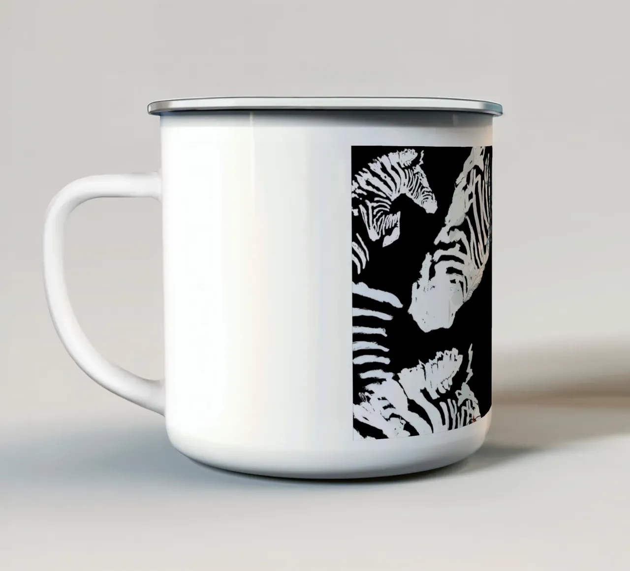 zebra3 enamel mug by Giulio Iurissevich