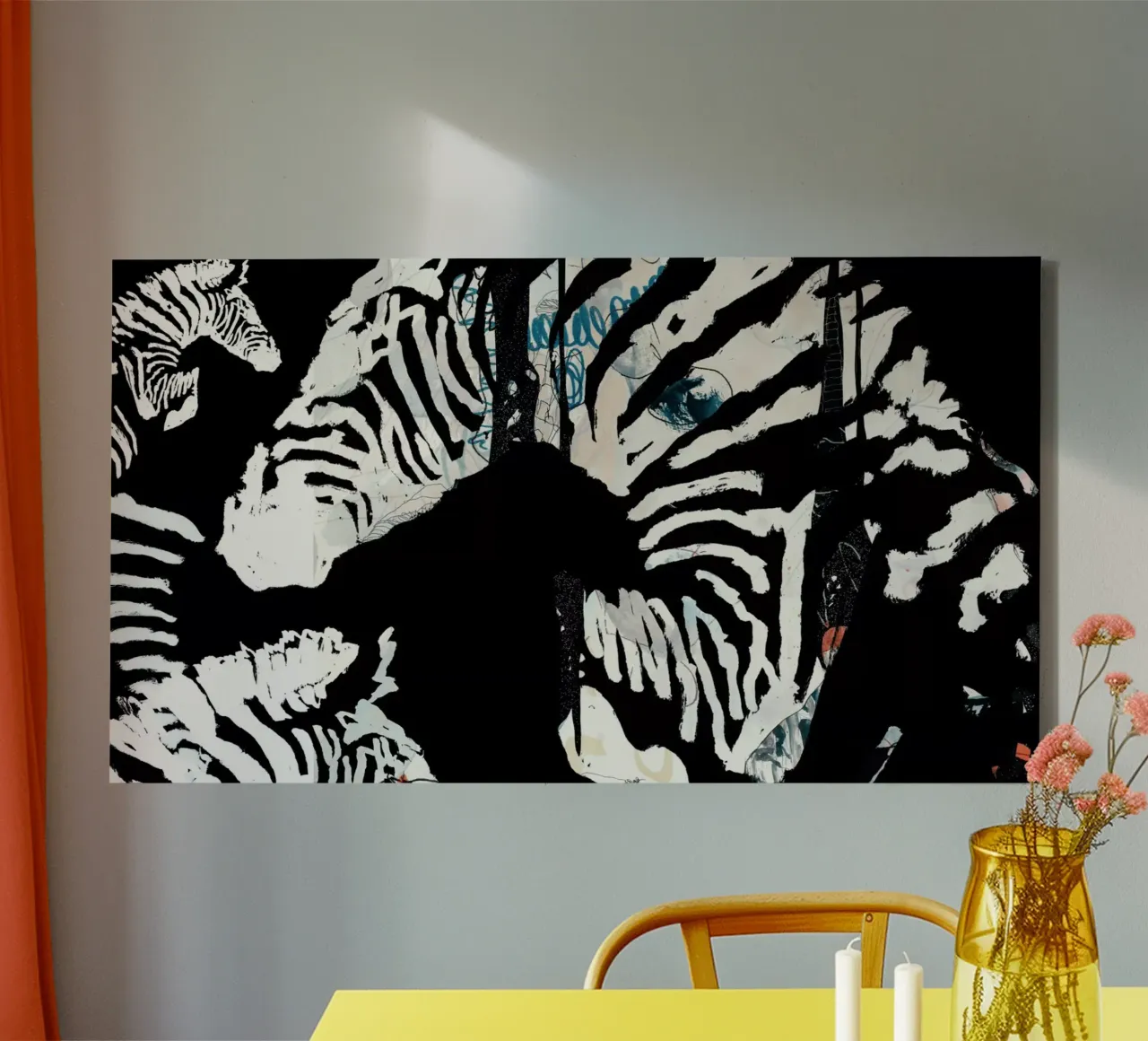 zebra3 tela con Cornice a cassetta da Giulio Iurissevich
