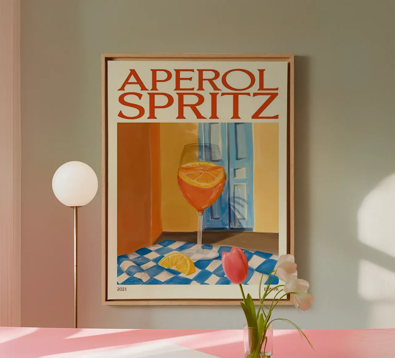 Aperol Spritz Ihooji tela con Cornice a cassetta da Stacey Stubbs