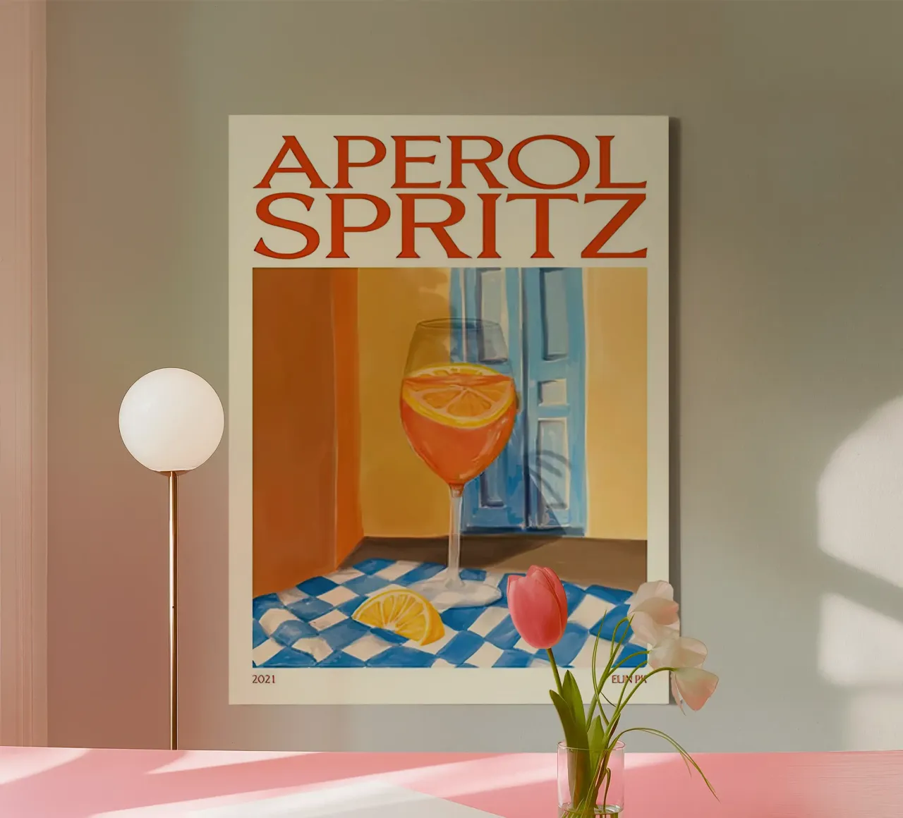 Aperol Spritz Ihooji tela con Cornice a cassetta da Stacey Stubbs
