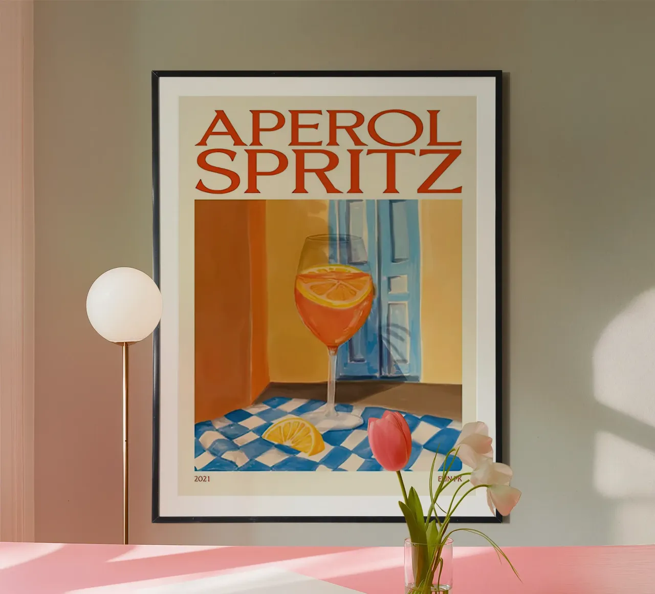 Aperol Spritz Ihooji poster con telaio in alluminio da Stacey Stubbs