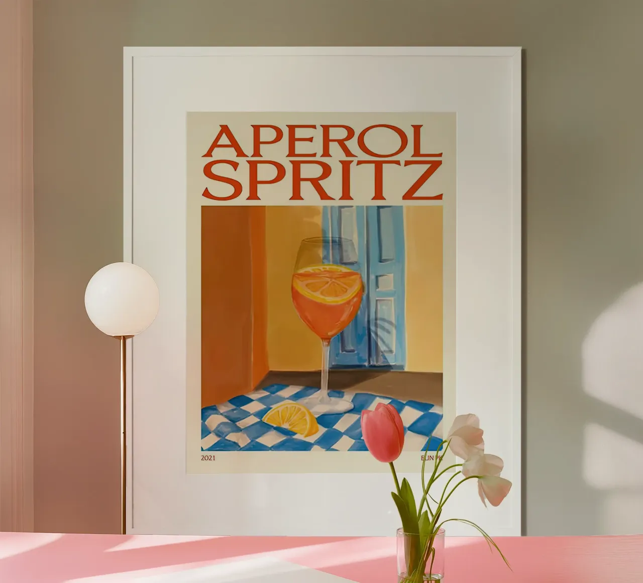 Aperol Spritz Ihooji poster con telaio in alluminio da Stacey Stubbs