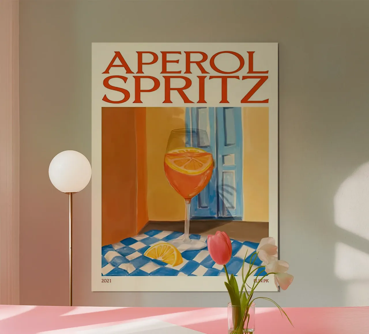 Aperol Spritz Ihooji poster con telaio in alluminio da Stacey Stubbs