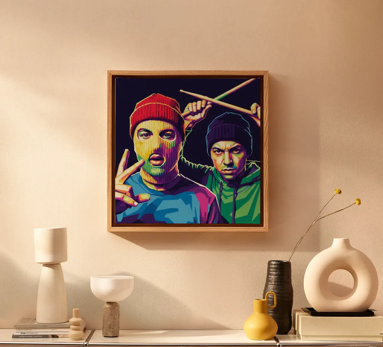 Twenty One Pilots - art #1 canvas with Floater frame by Hantamrata