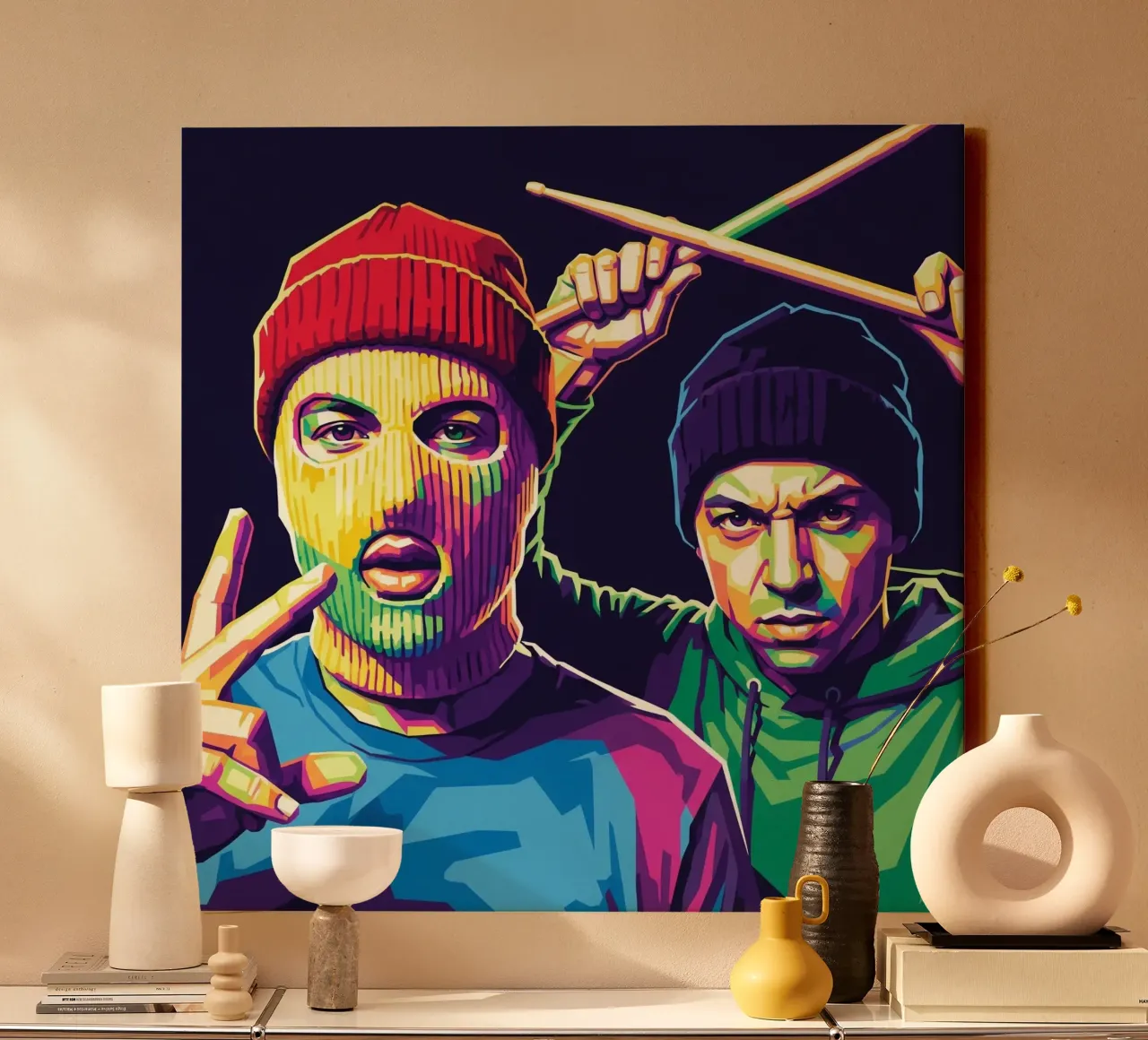 Twenty One Pilots - art #1 canvas with Floater frame by Hantamrata