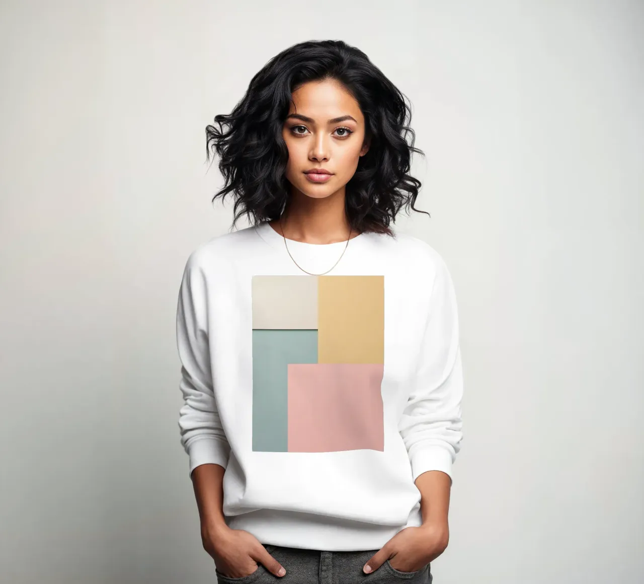 Composición geométrica abstracta de rectángulos de colores sudadera de DesignDoodle