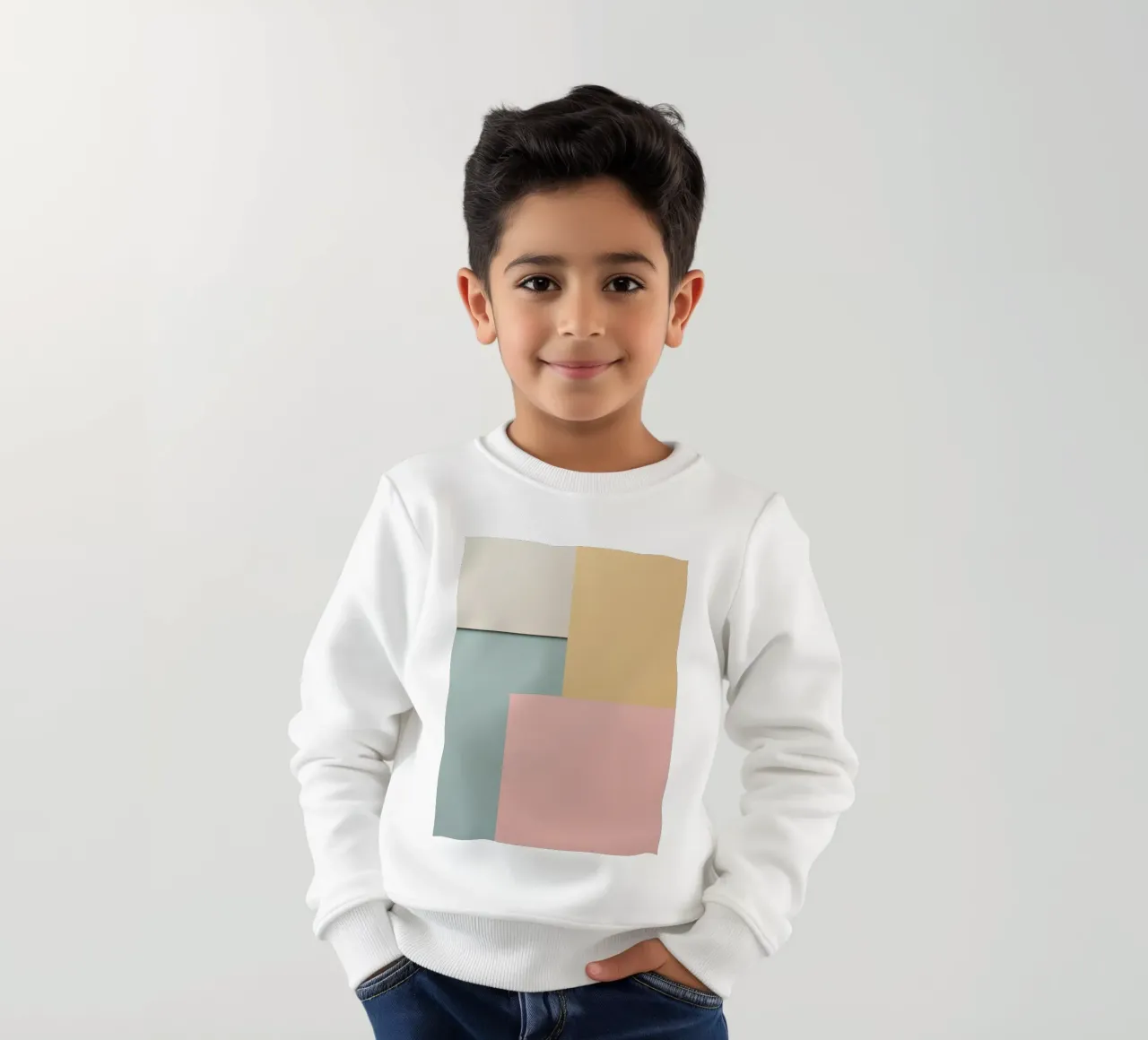Composición geométrica abstracta de rectángulos de colores sudadera para niño de DesignDoodle