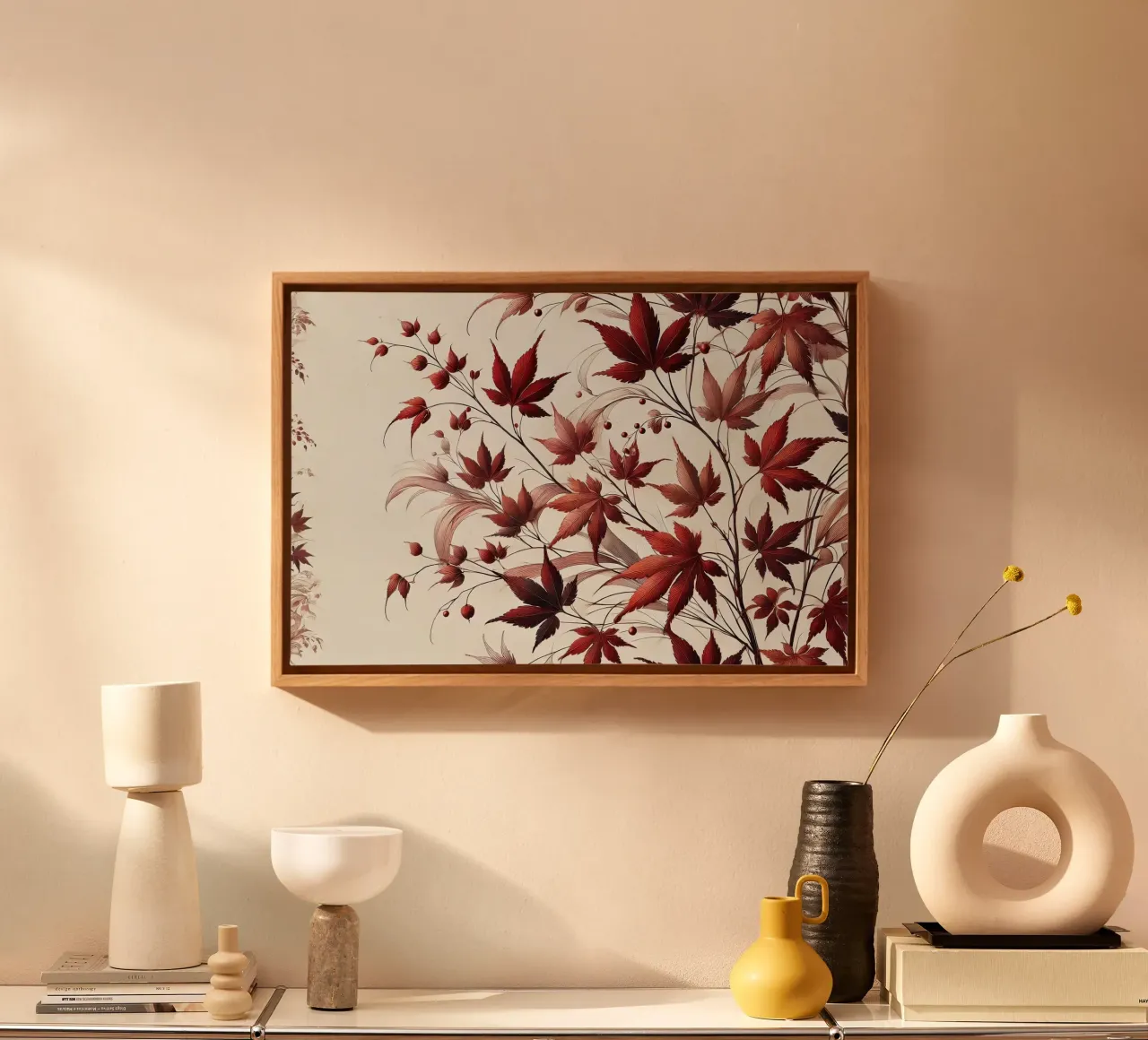 Japanese Maple canvas with Floater frame by Chromatic Fusion Studio