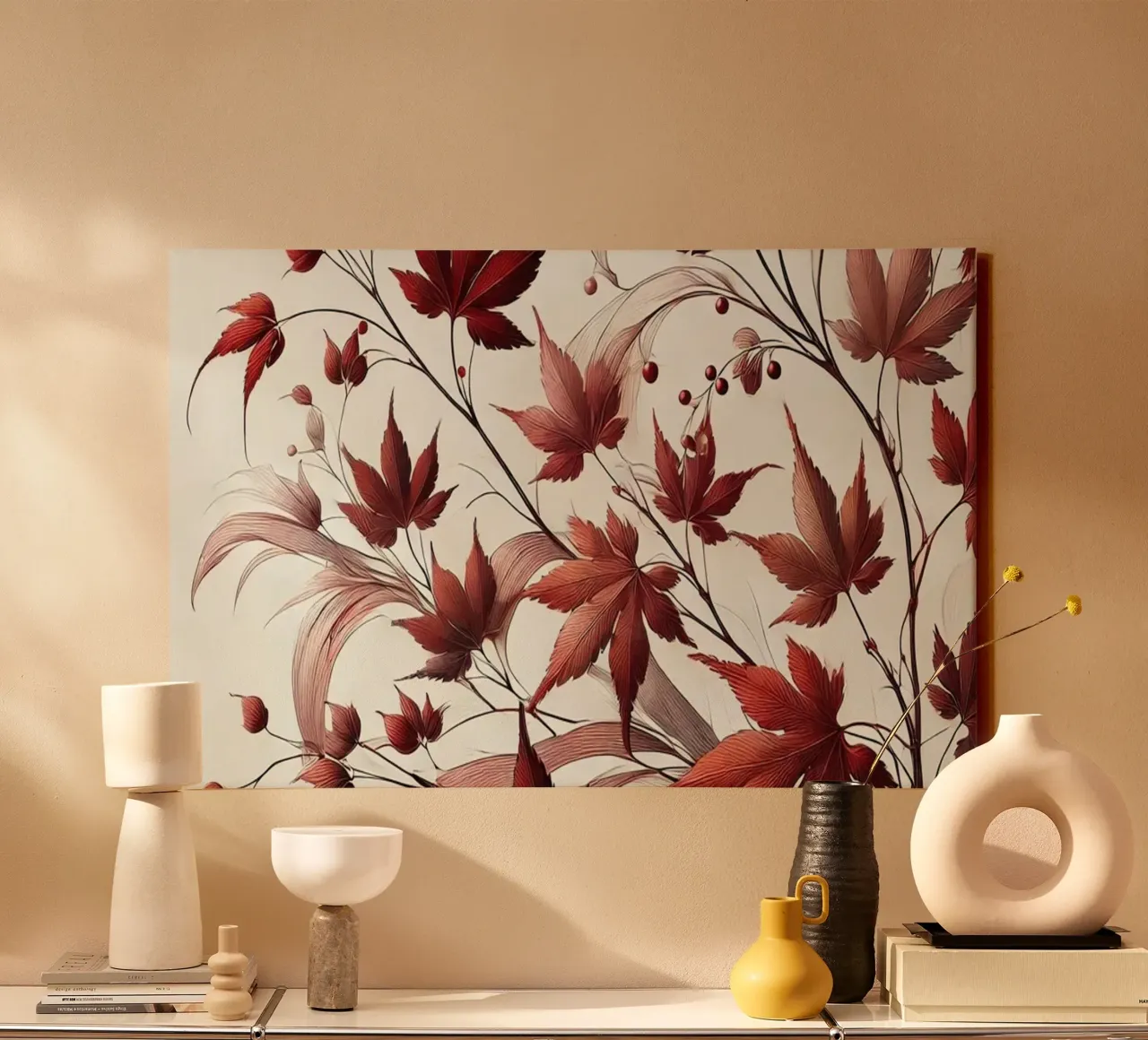Japanese Maple canvas with Floater frame by Chromatic Fusion Studio
