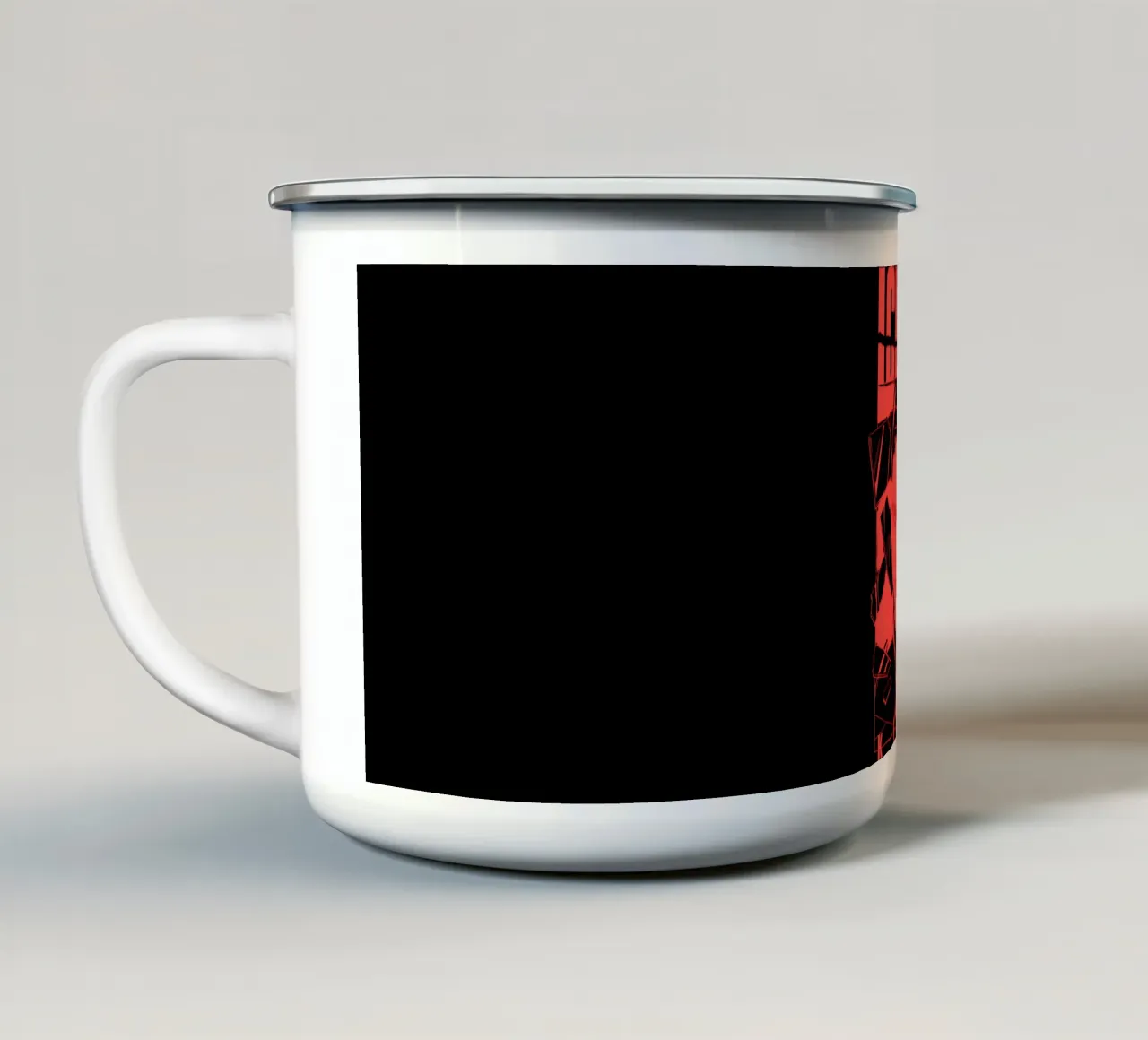 Maglietta "L'uomo rosso di Icenine uccide". tazza in smalto da igoshartwrks