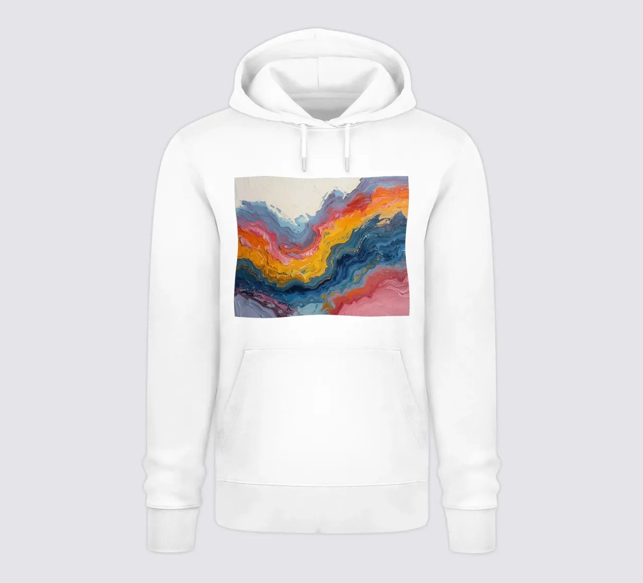 Pittura astratta ad impasto con bande colorate testurizzate felpa con cappuccio da DesignDoodle